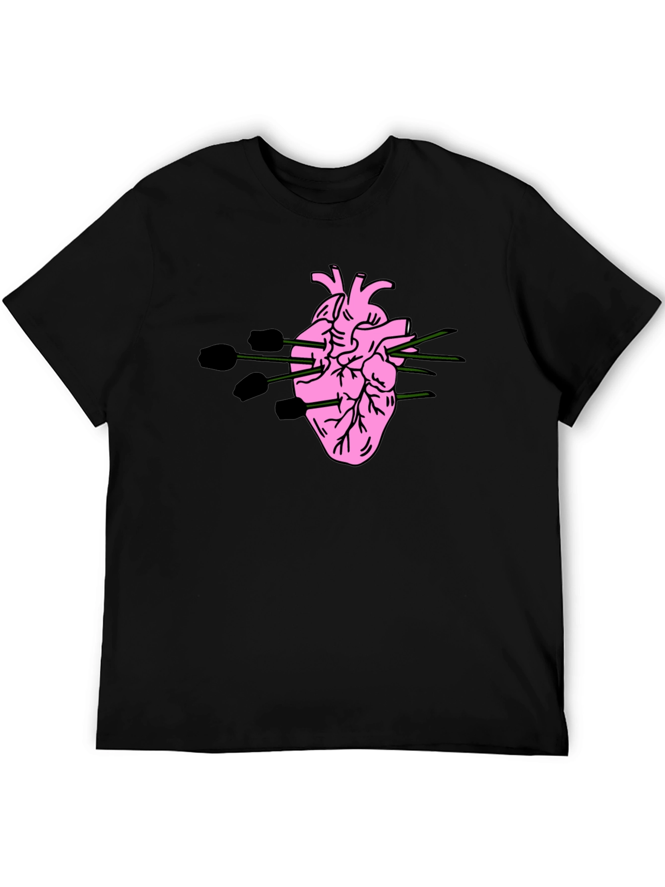 Stabbed Heart Graphic Tee - Black
