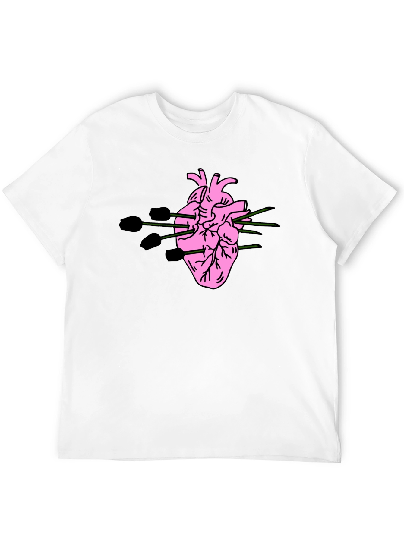 Stabbed Heart Graphic Tee - Black