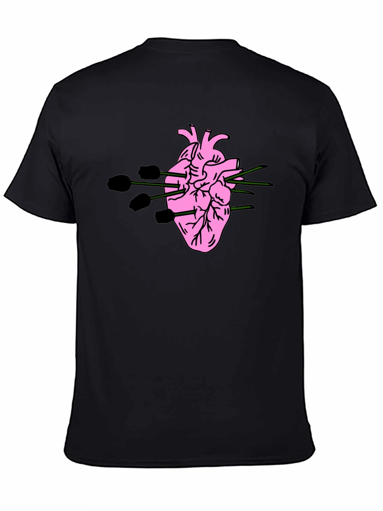 Stabbed Heart Graphic Tee - Black
