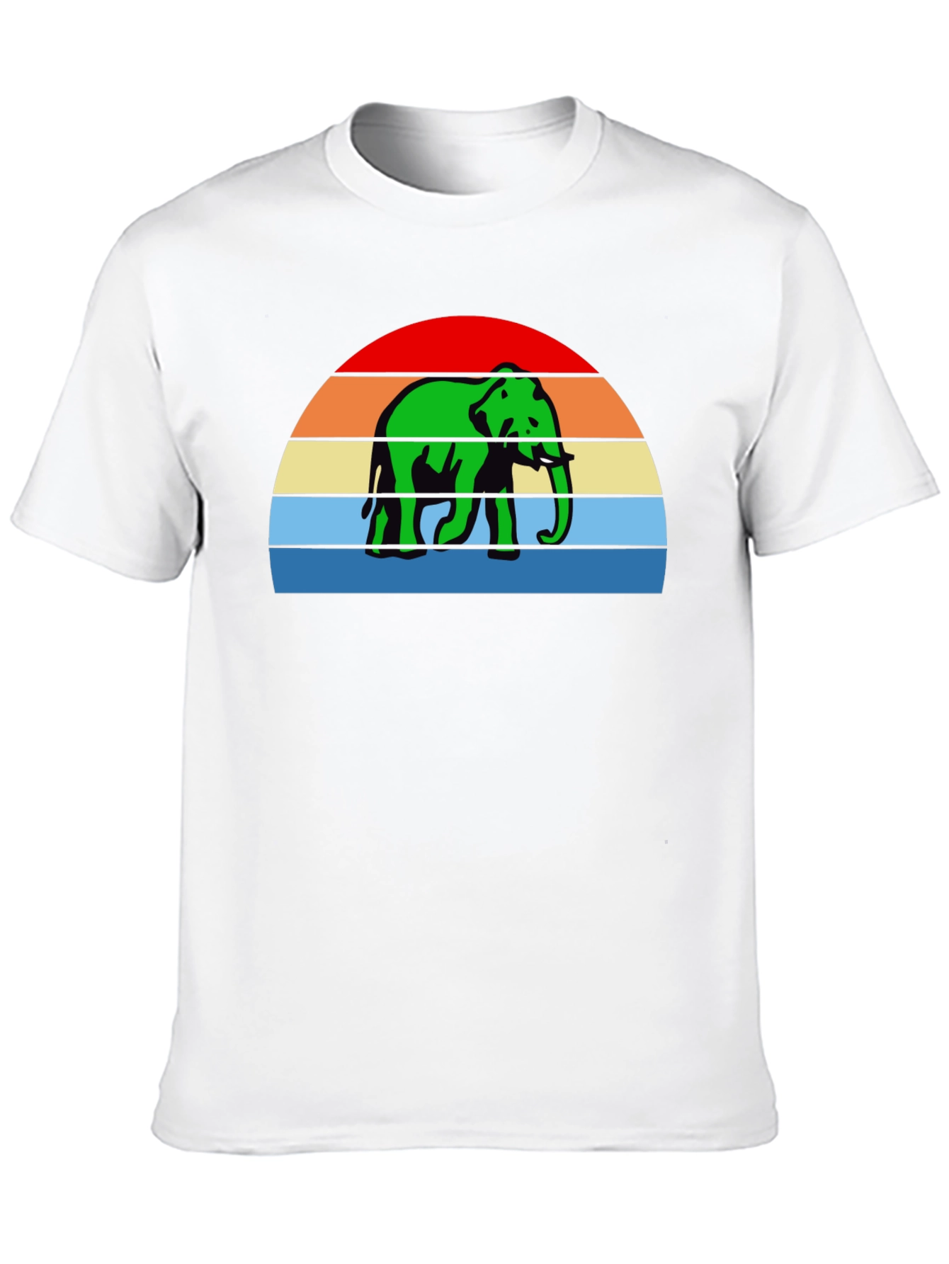 Retro Elephant T-Shirt - Sunset Design