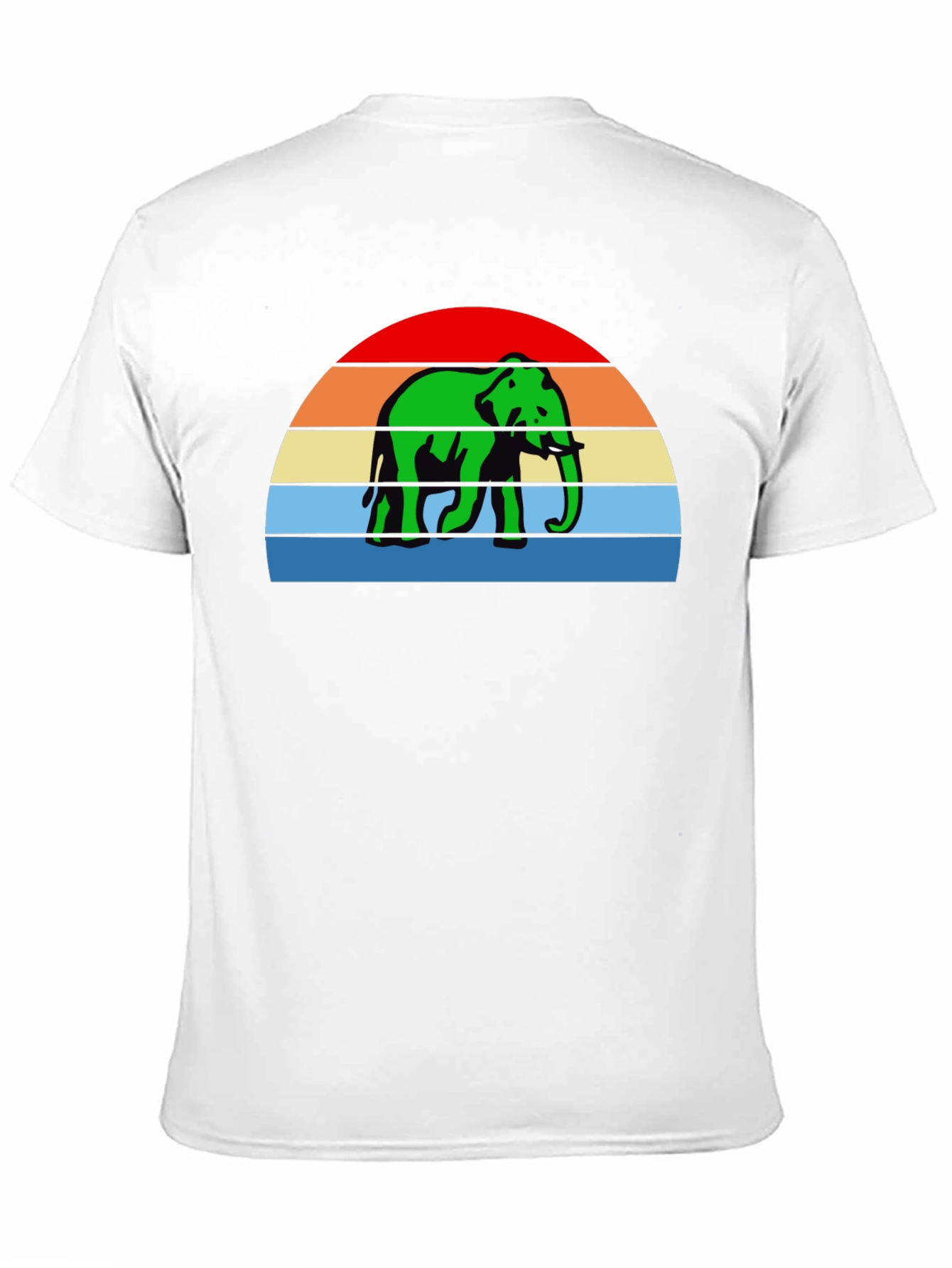 Retro Elephant T-Shirt - Sunset Design