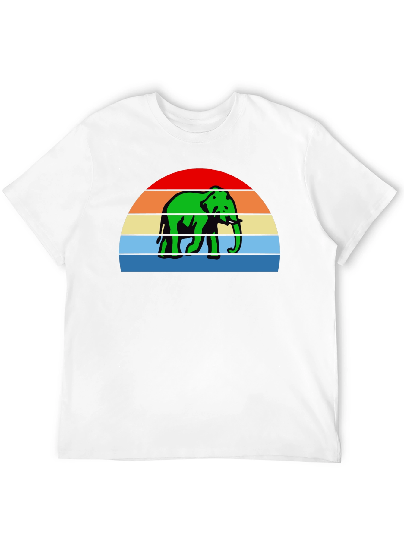 Retro Elephant T-Shirt - Sunset Design