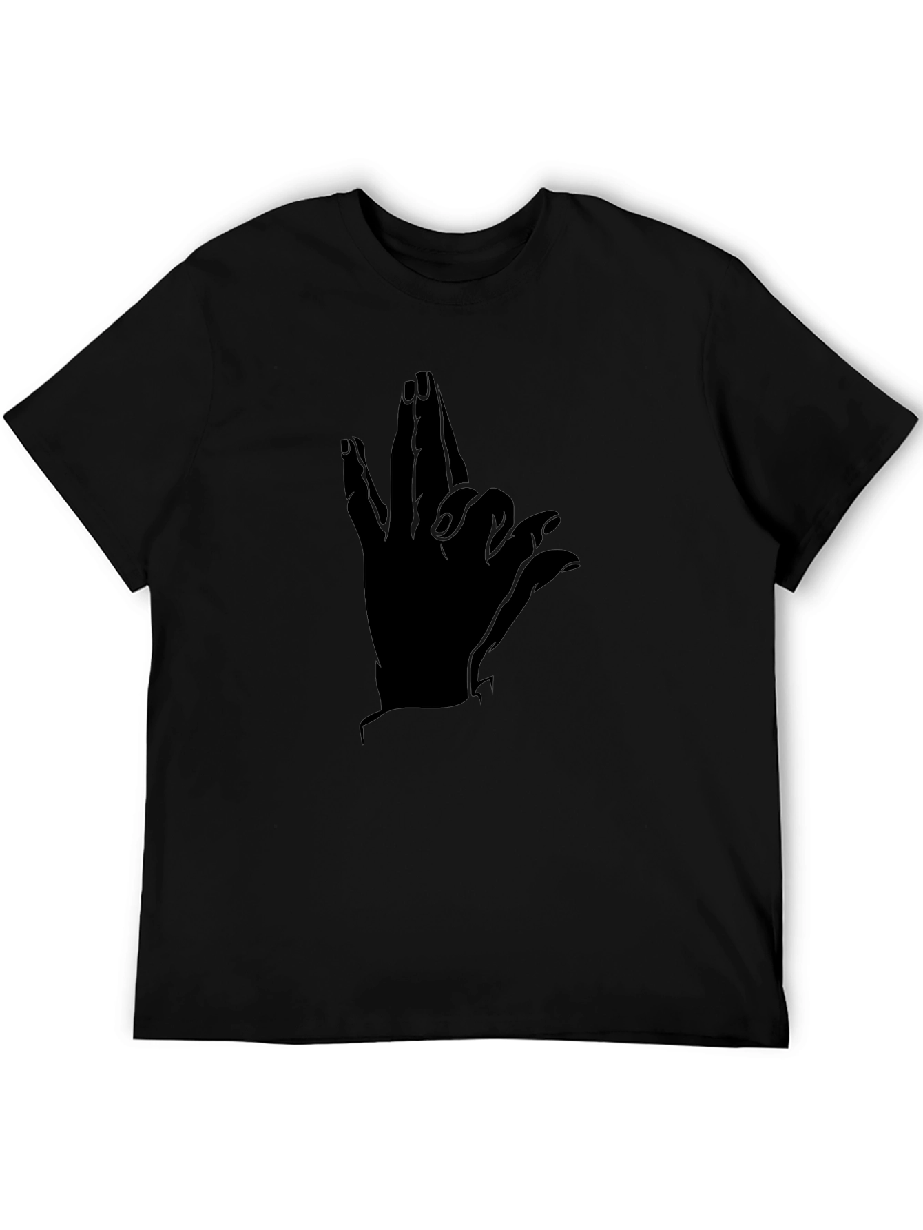 Mens Black Graphic Tee - Hand Design