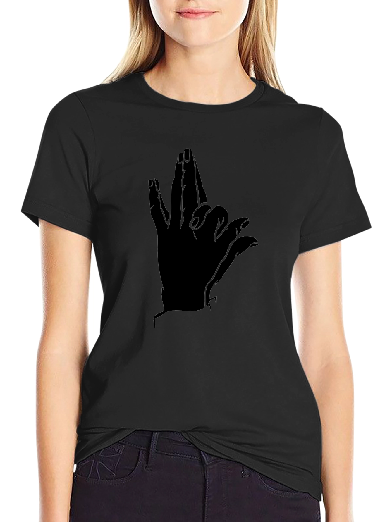 Mens Black Graphic Tee - Hand Design