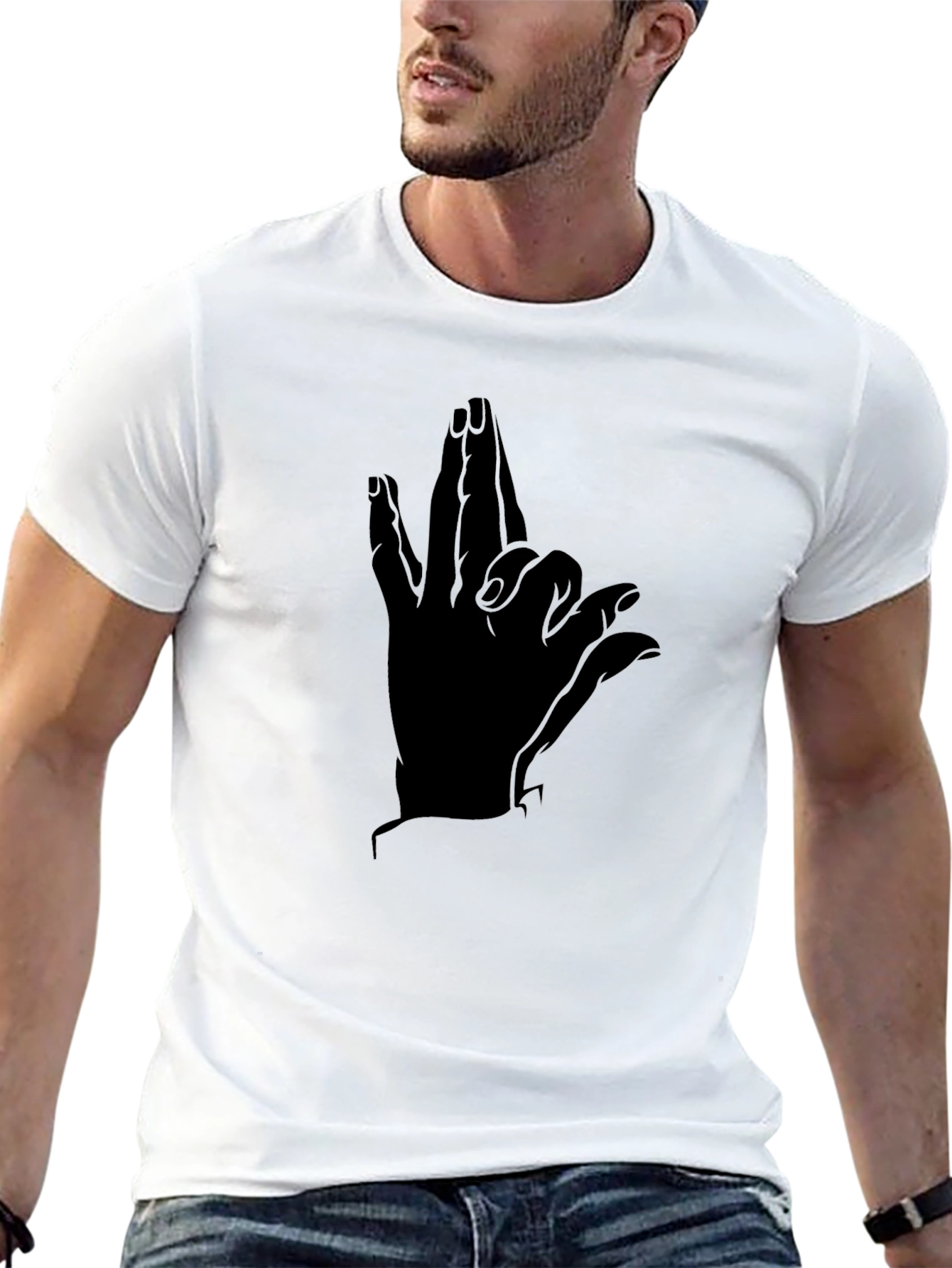 Mens Black Graphic Tee - Hand Design
