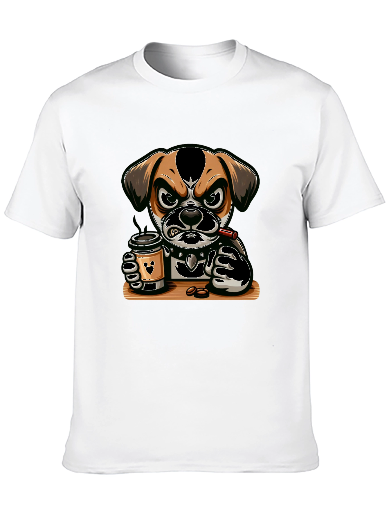 Cool Dog Coffee Lover Graphic Tee - Black