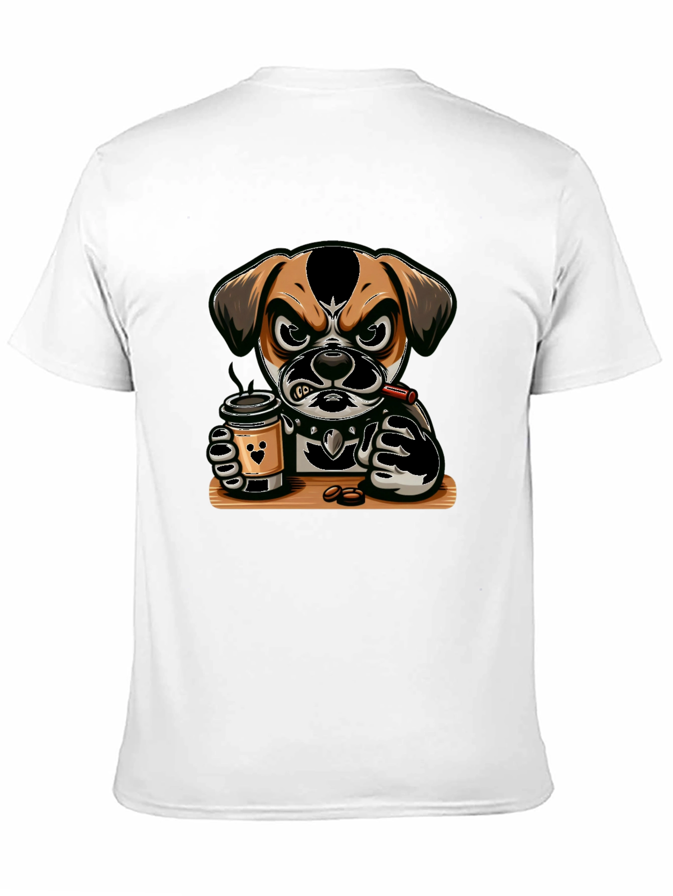 Cool Dog Coffee Lover Graphic Tee - Black