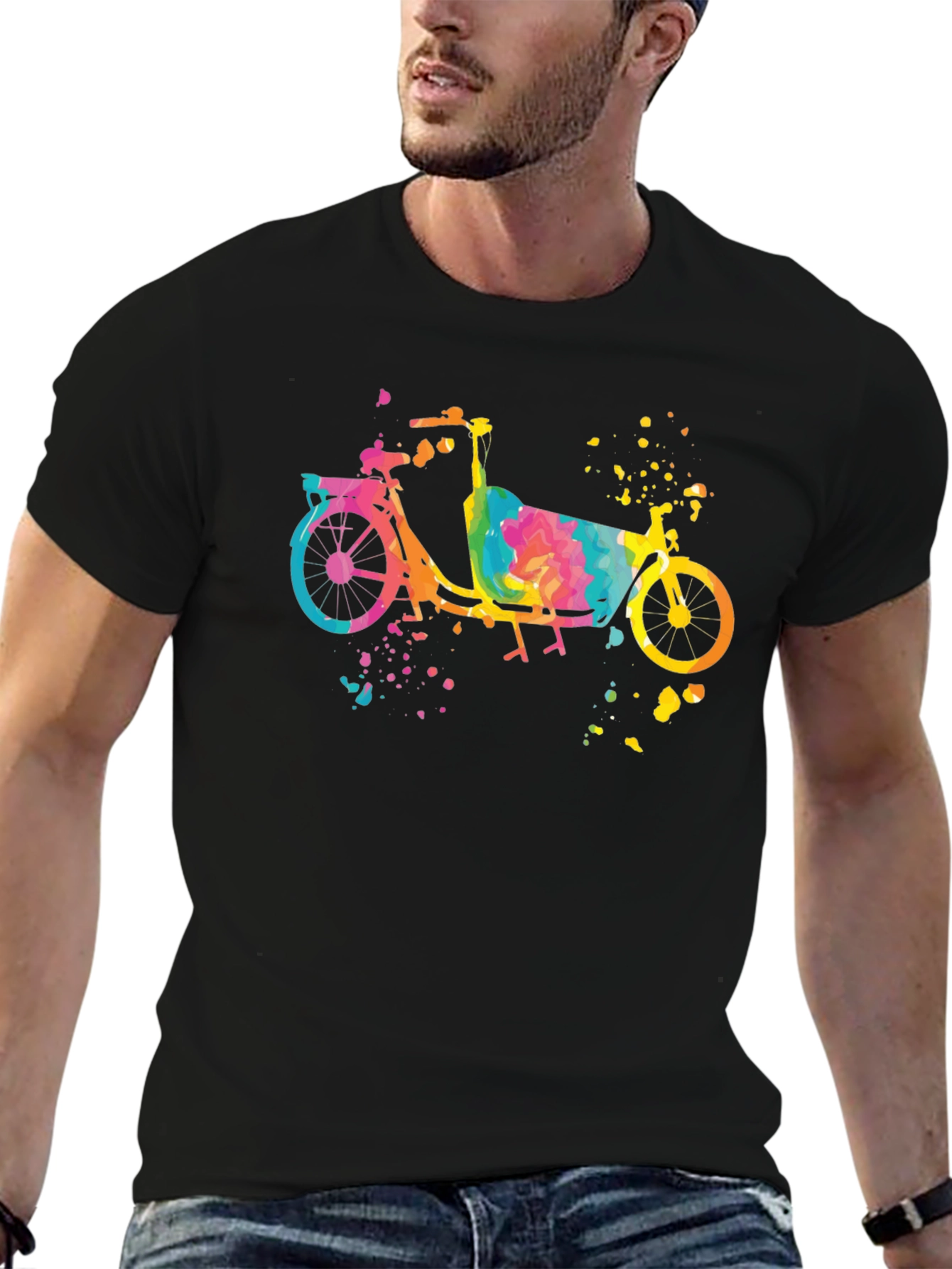 Watercolor Cargo Bike T-Shirt