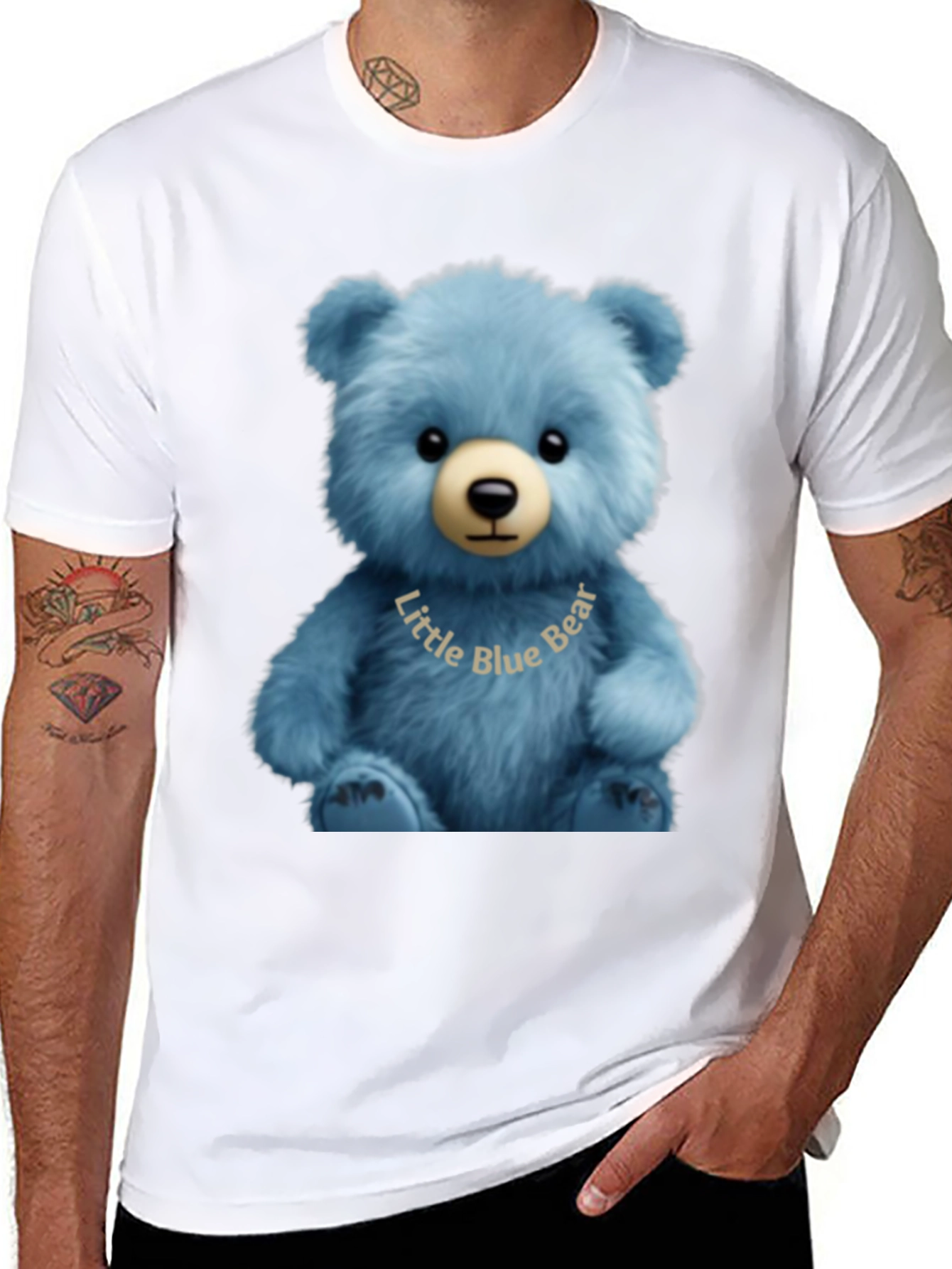 Little Blue Bear Graphic T-Shirt
