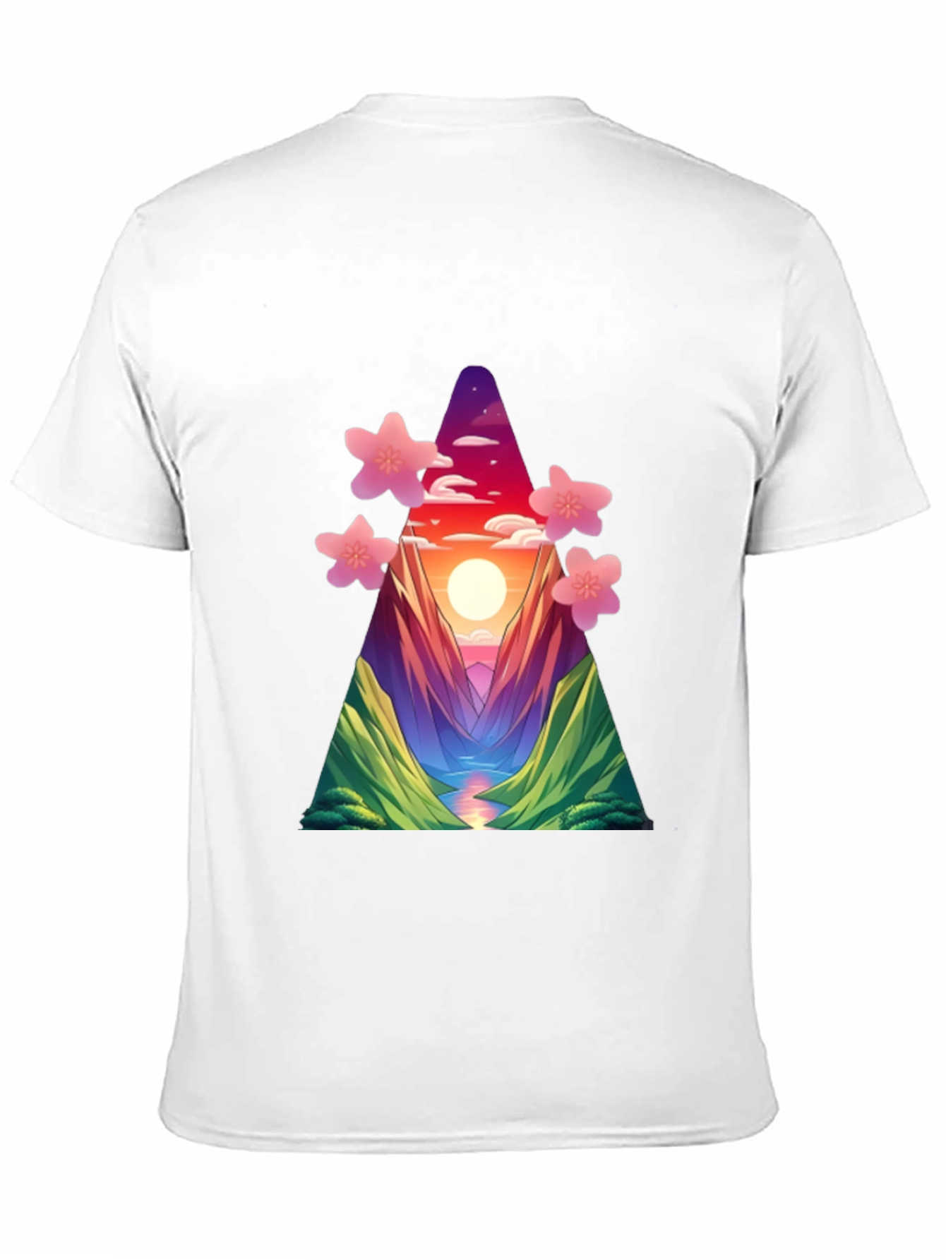 Sunset Mountain Blossom T-Shirt - Unique Design