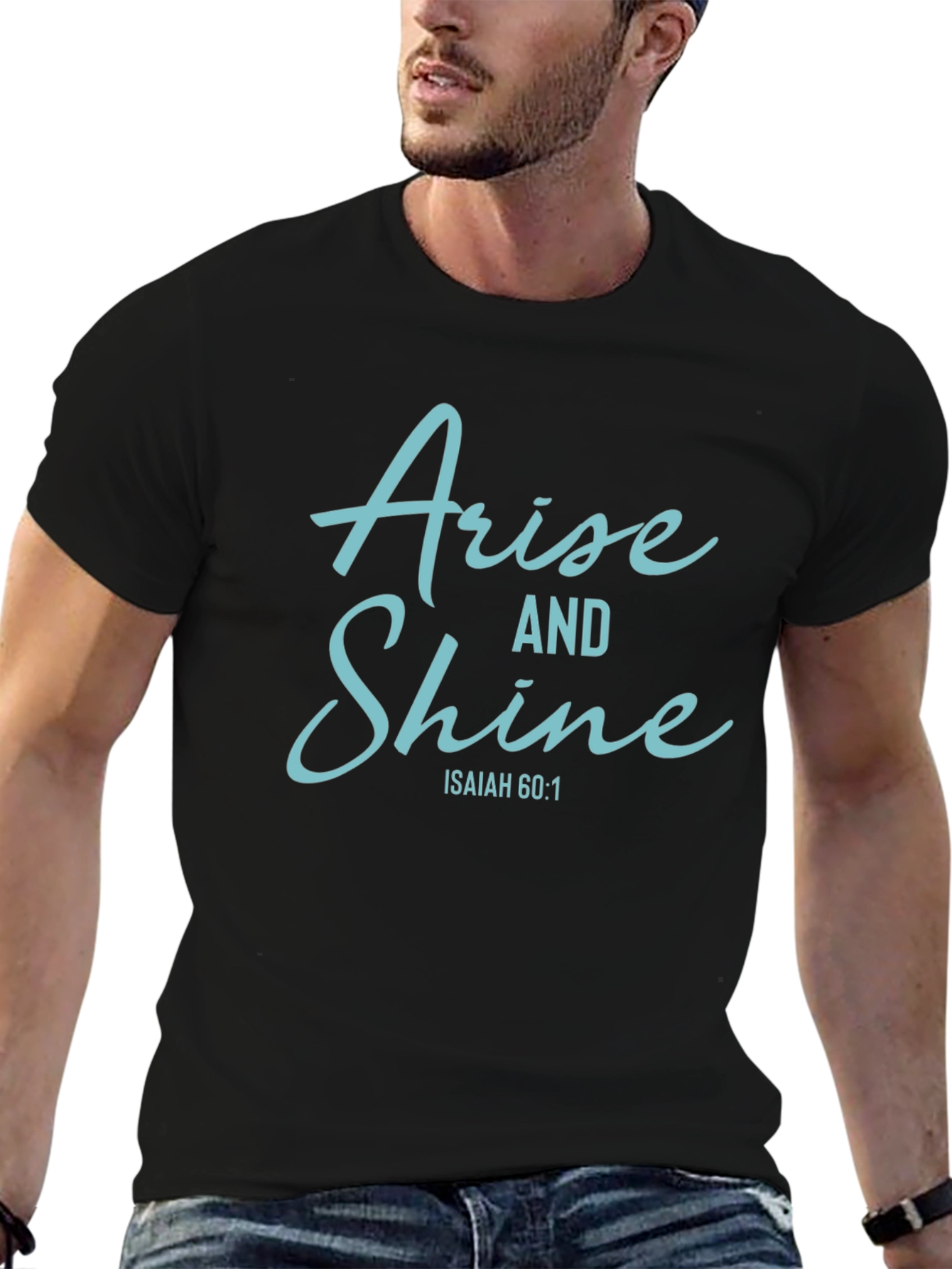 Arise and Shine Black Tee - Isaiah 60:1