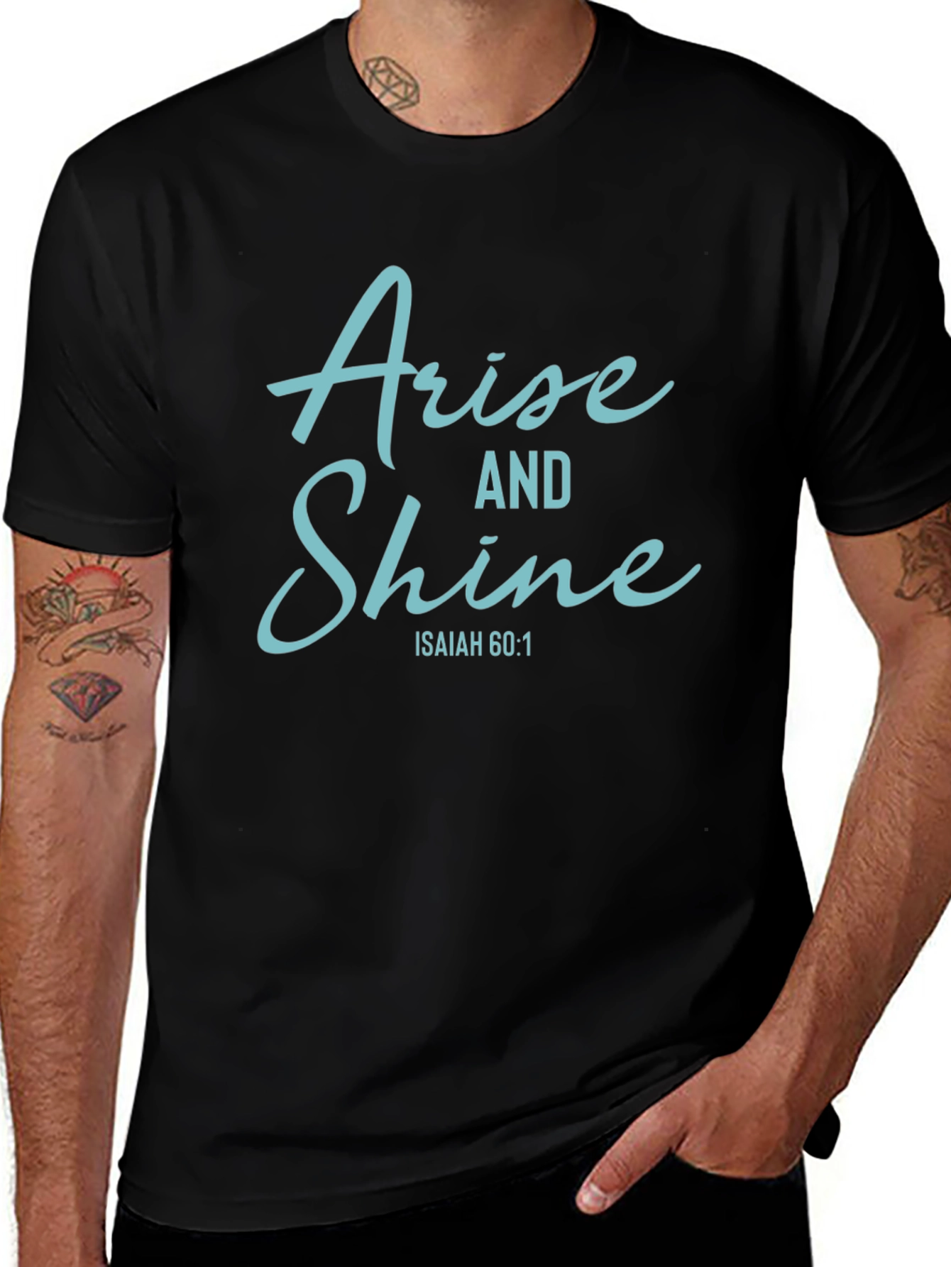 Arise and Shine Black Tee - Isaiah 60:1