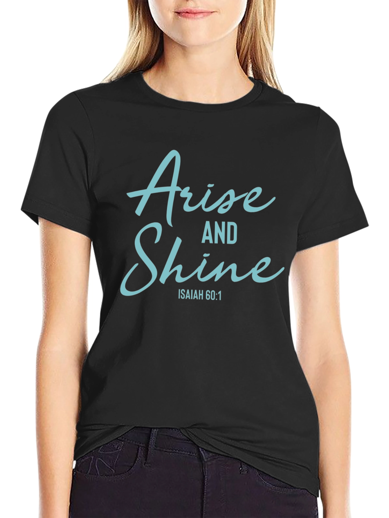 Arise and Shine Black Tee - Isaiah 60:1