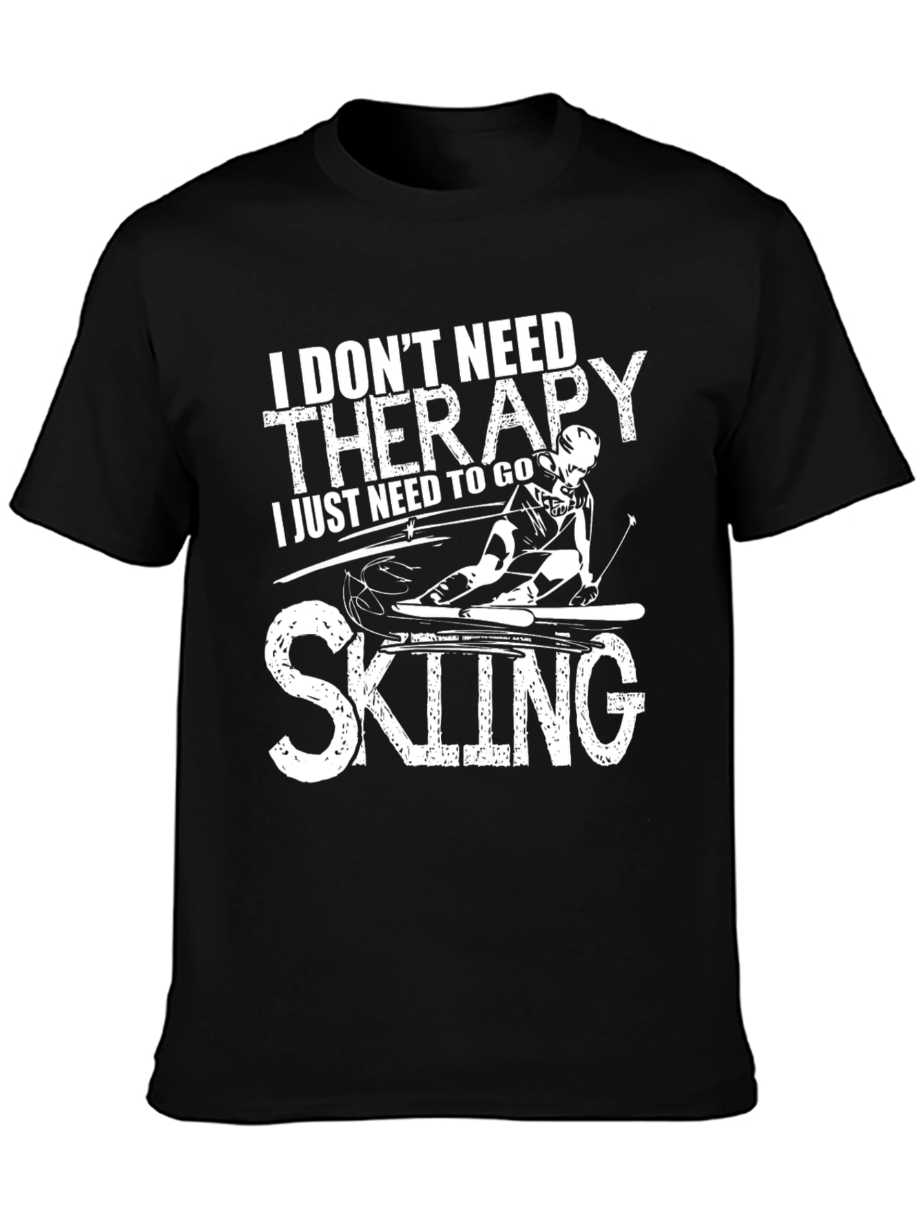 Skiing Therapy T-Shirt Fun Ski Tee
