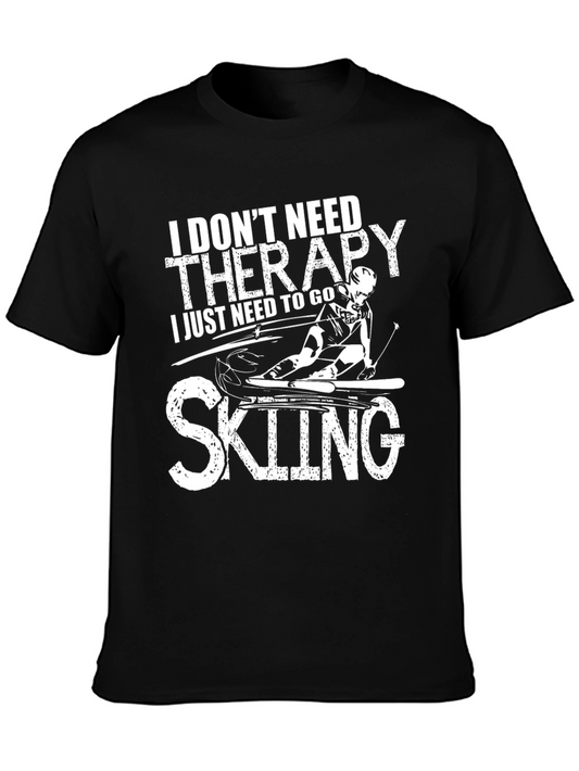 Skiing Therapy T-Shirt Fun Ski Tee