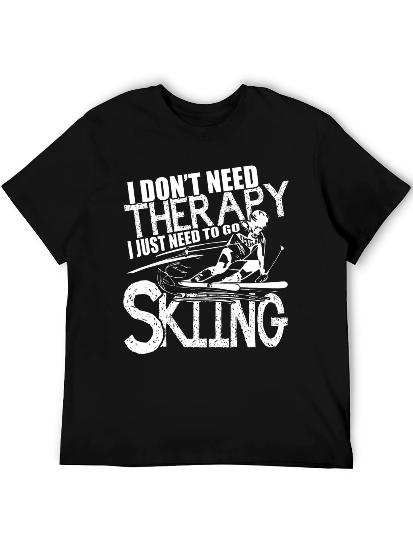 Skiing Therapy T-Shirt Fun Ski Tee