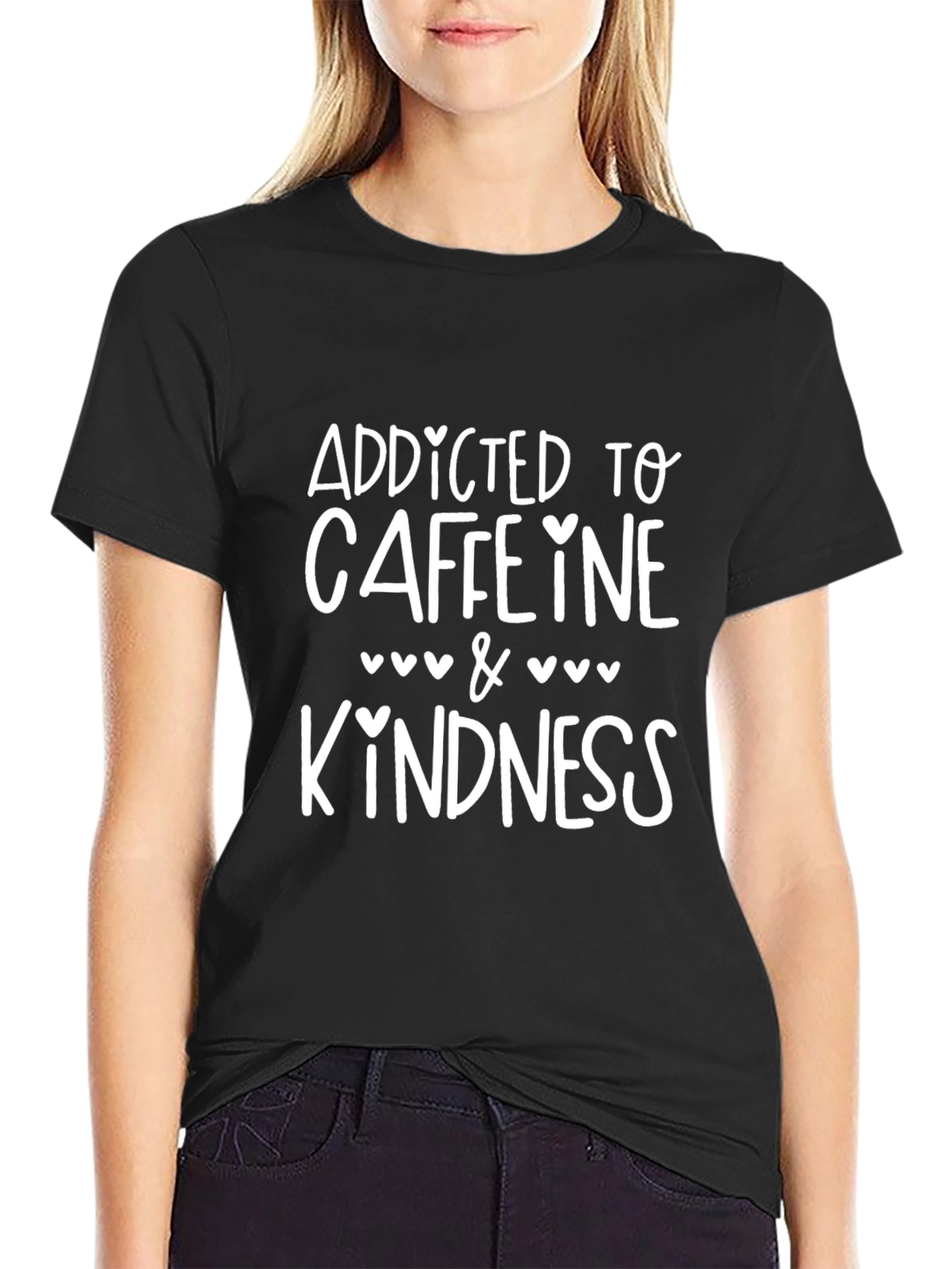 Addicted to Caffeine & Kindness Graphic Tee