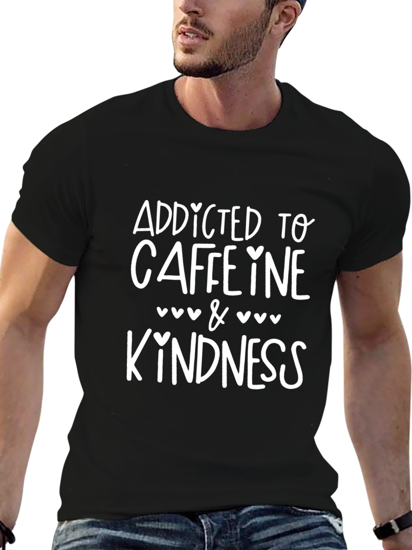 Addicted to Caffeine & Kindness Graphic Tee