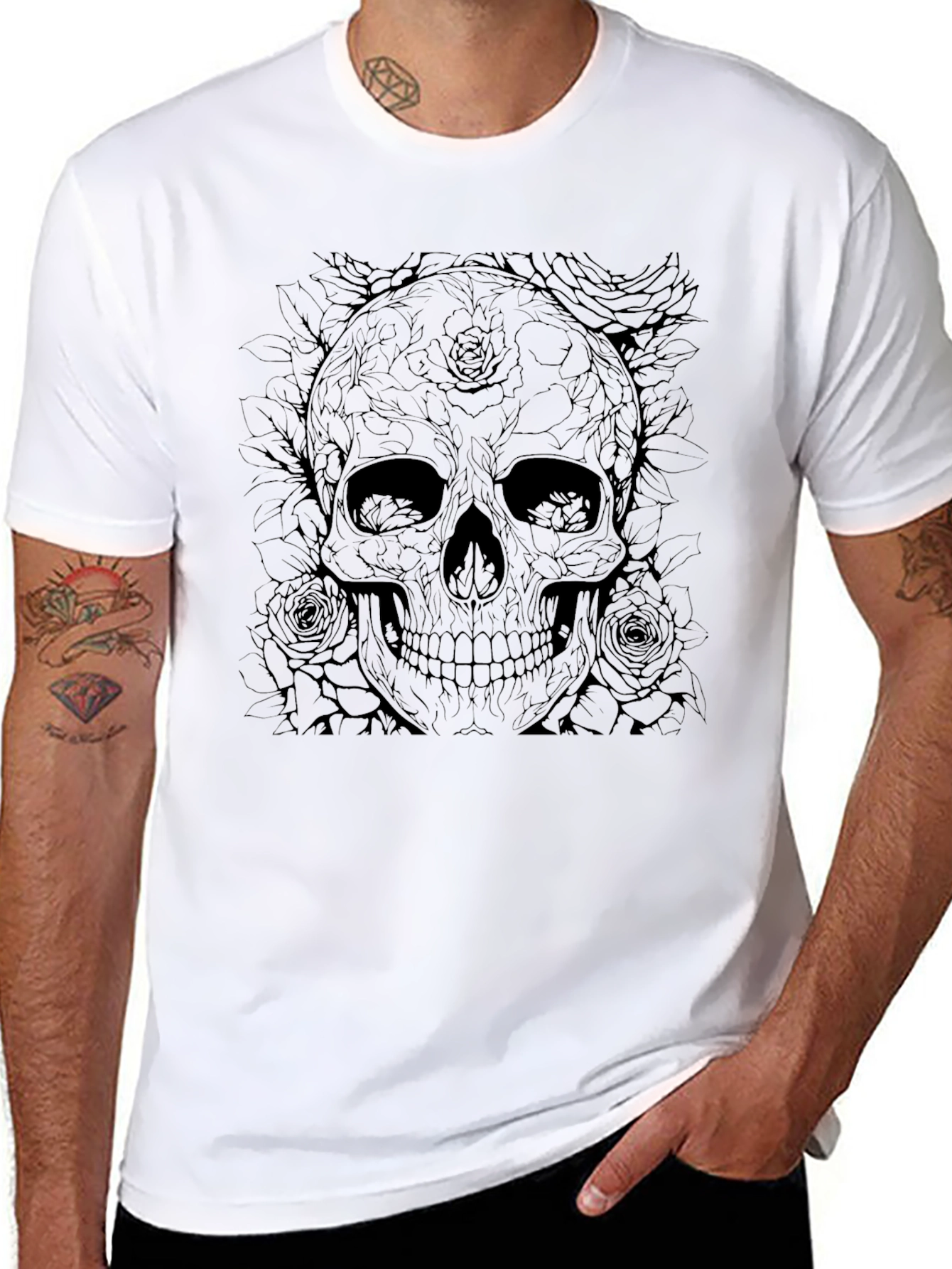 Skull & Roses Graphic T-Shirt