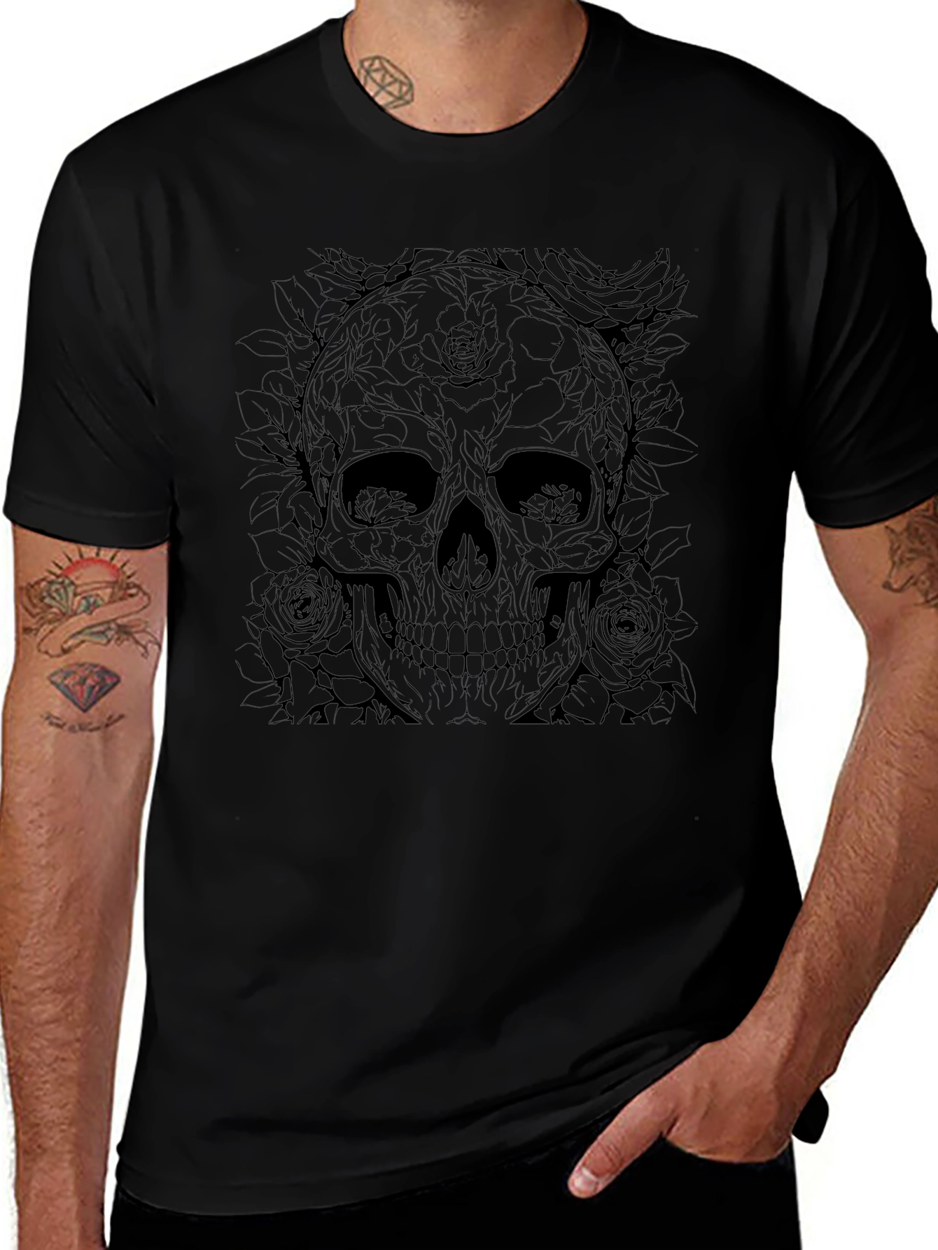 Skull & Roses Graphic T-Shirt