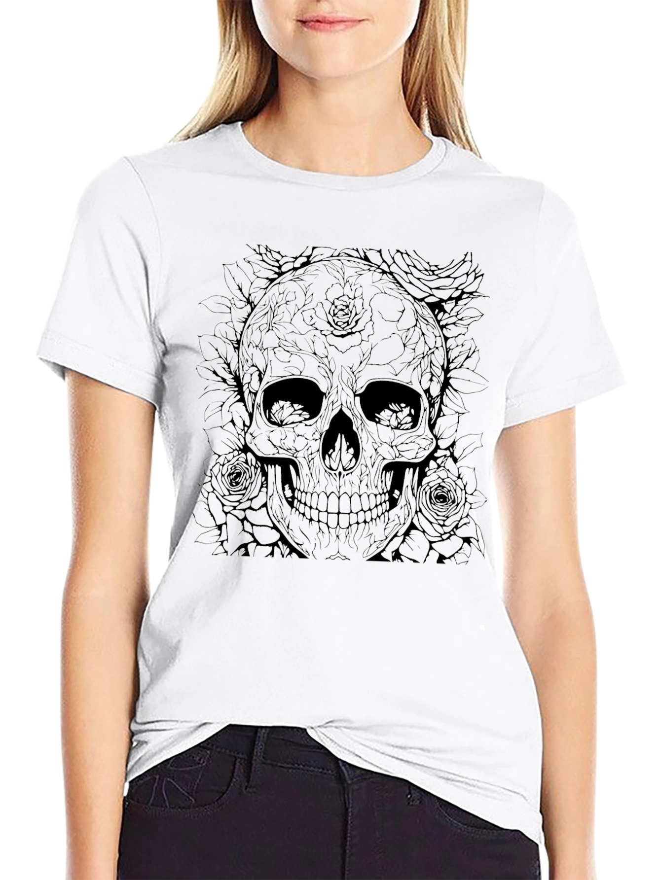 Skull & Roses Graphic T-Shirt
