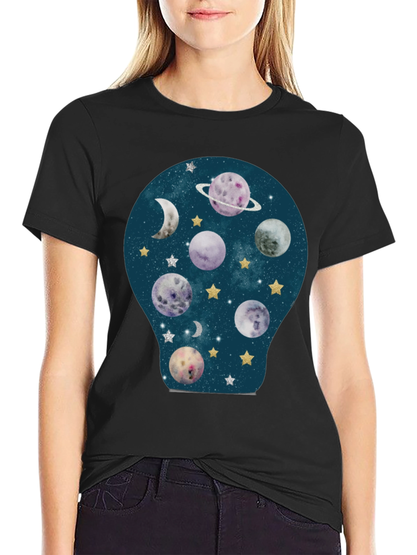 Planetary Dreams Black T-Shirt