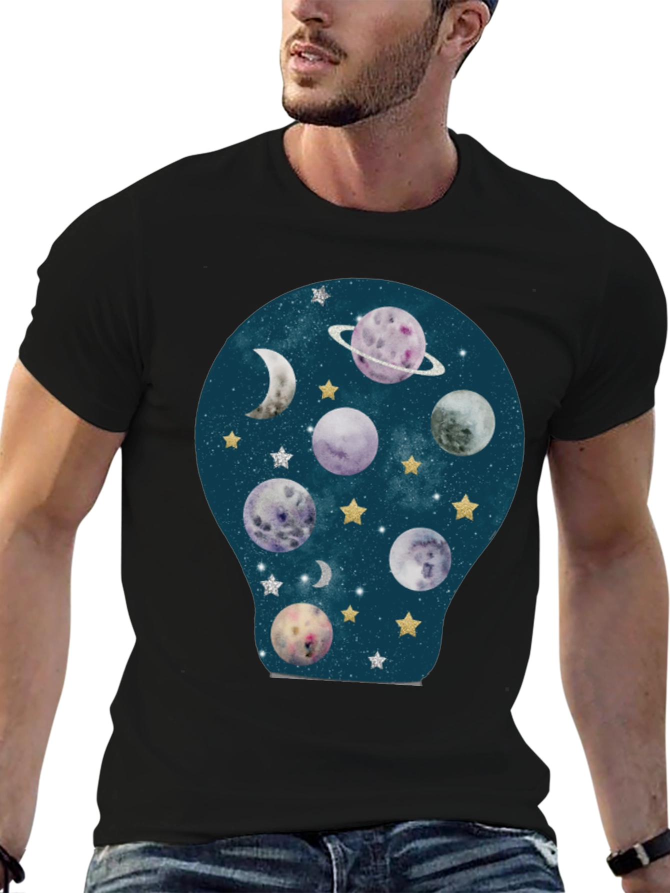 Planetary Dreams Black T-Shirt
