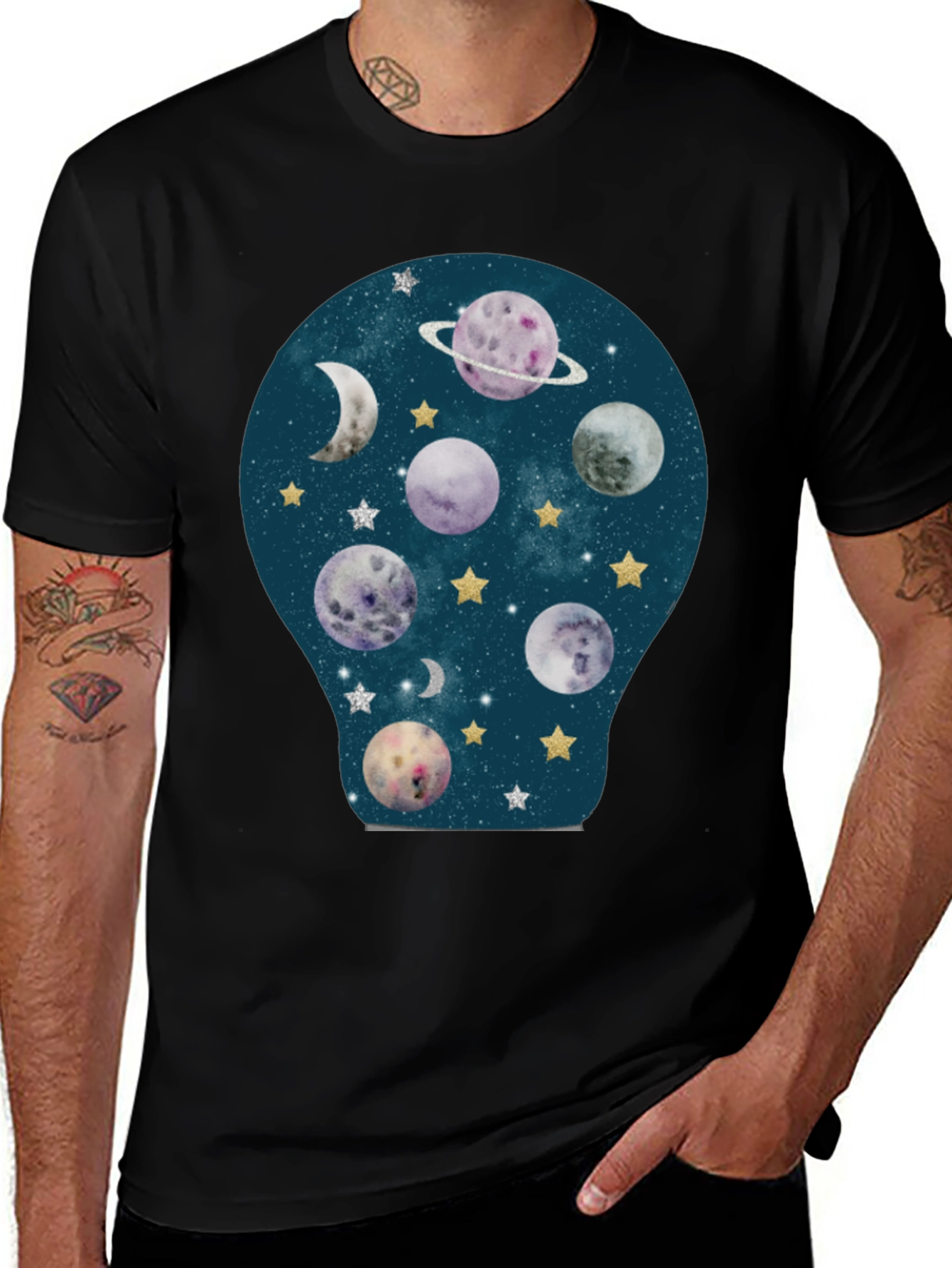 Planetary Dreams Black T-Shirt