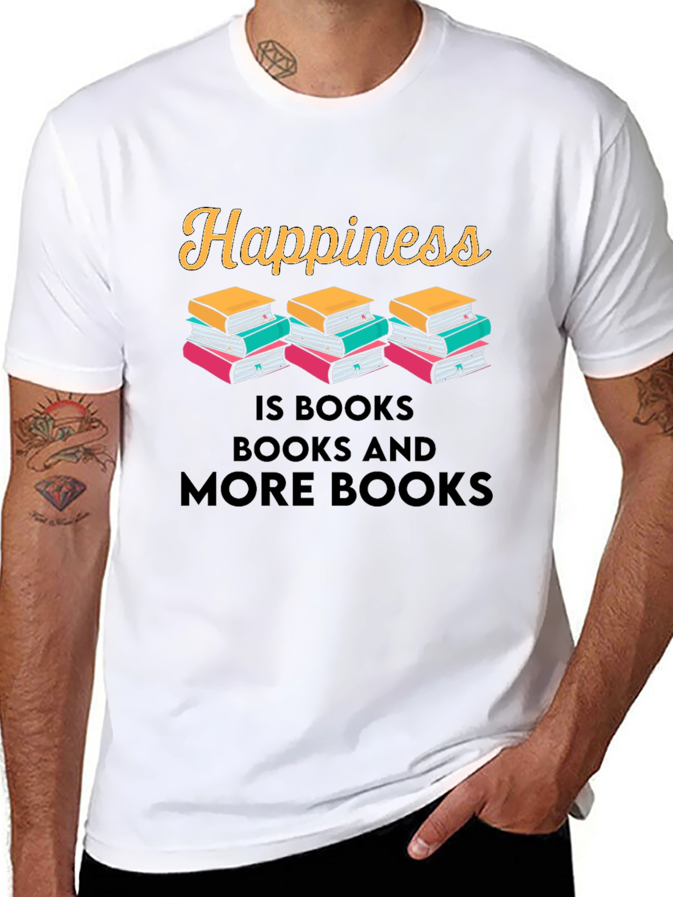 Happiness Is Books Graphic T-Shirt