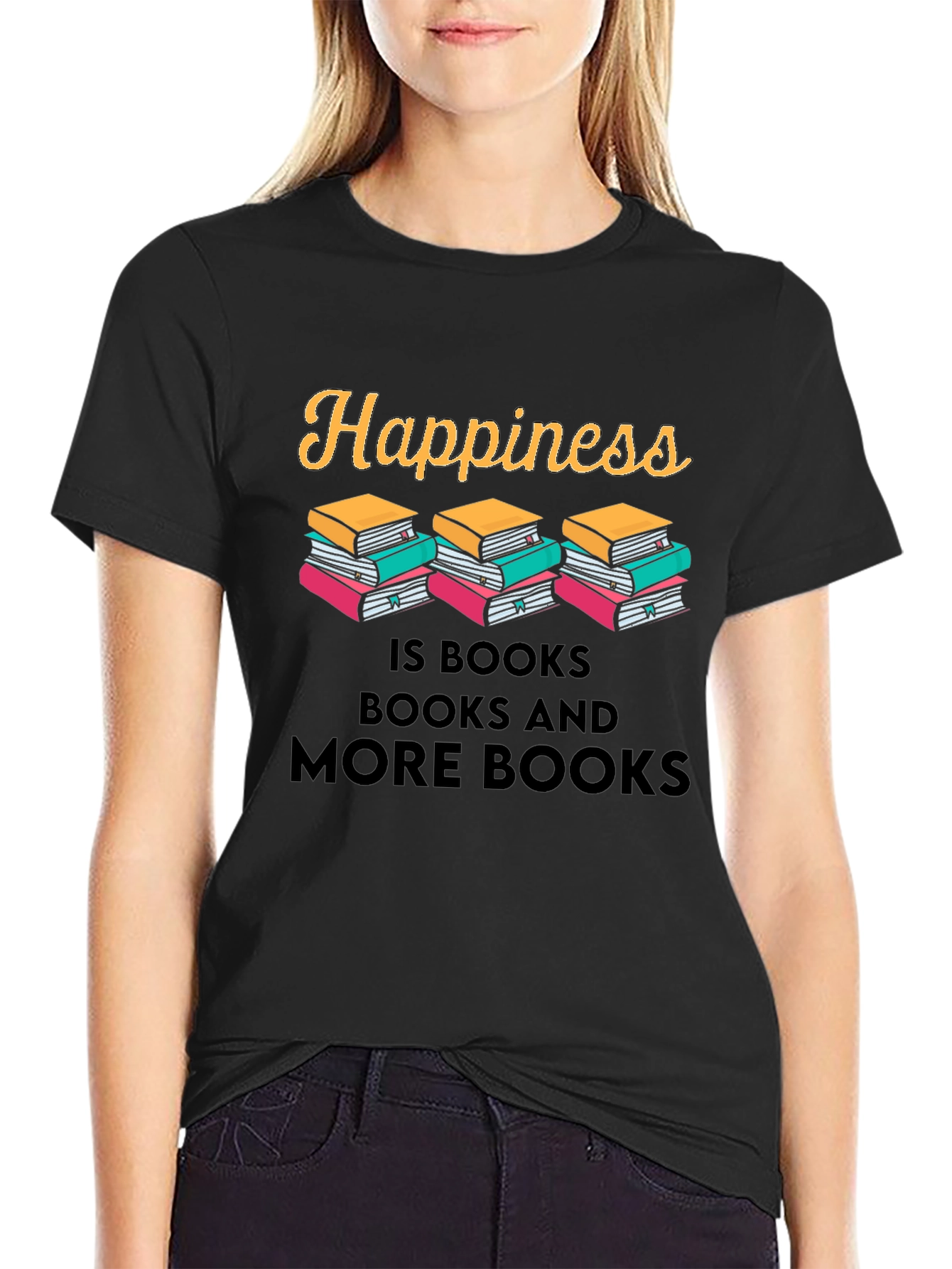 Happiness Is Books Graphic T-Shirt