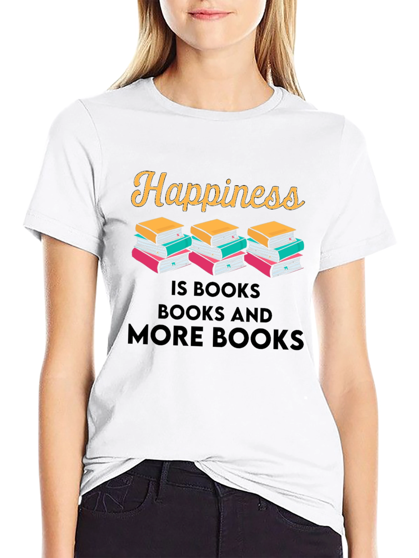 Happiness Is Books Graphic T-Shirt