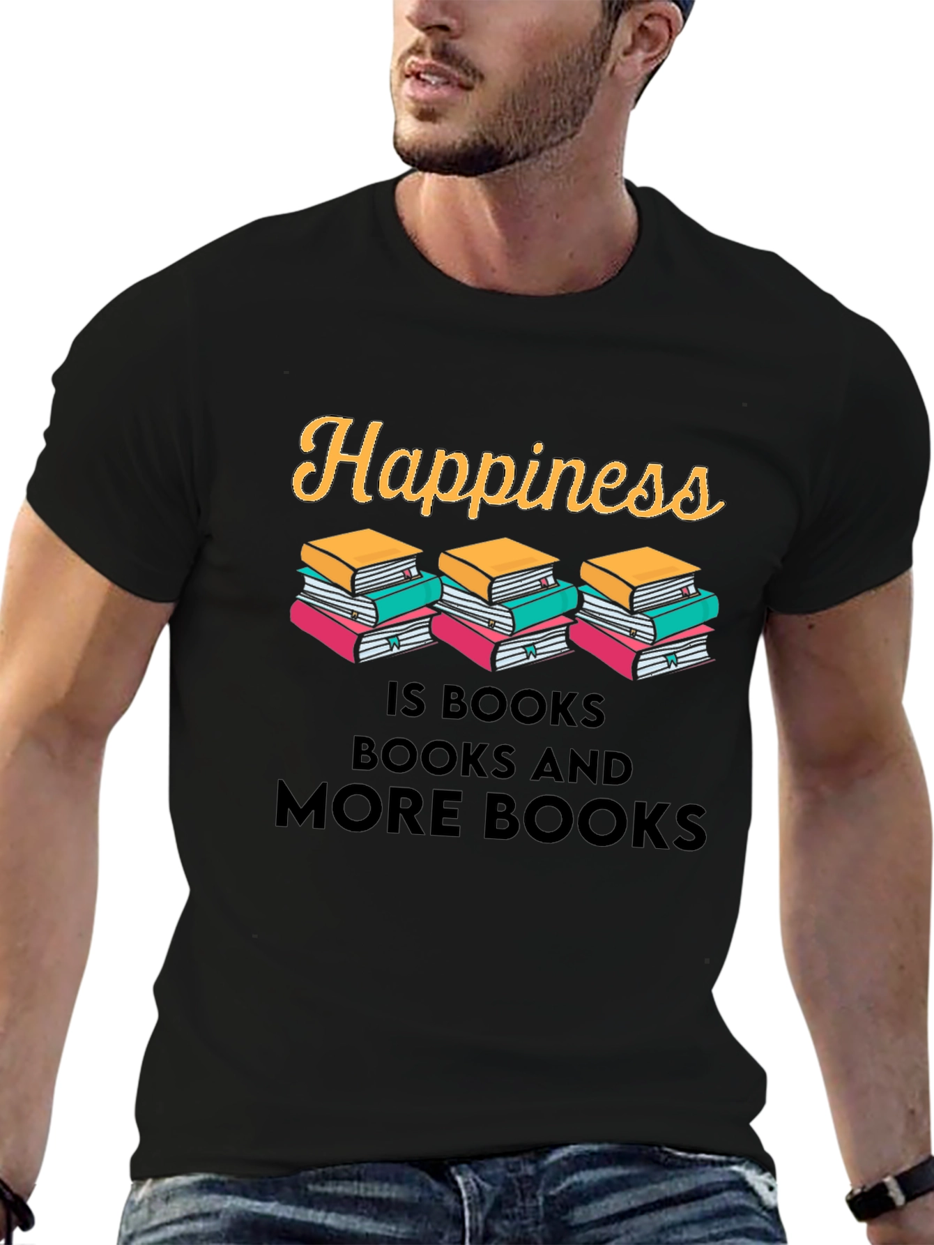 Happiness Is Books Graphic T-Shirt