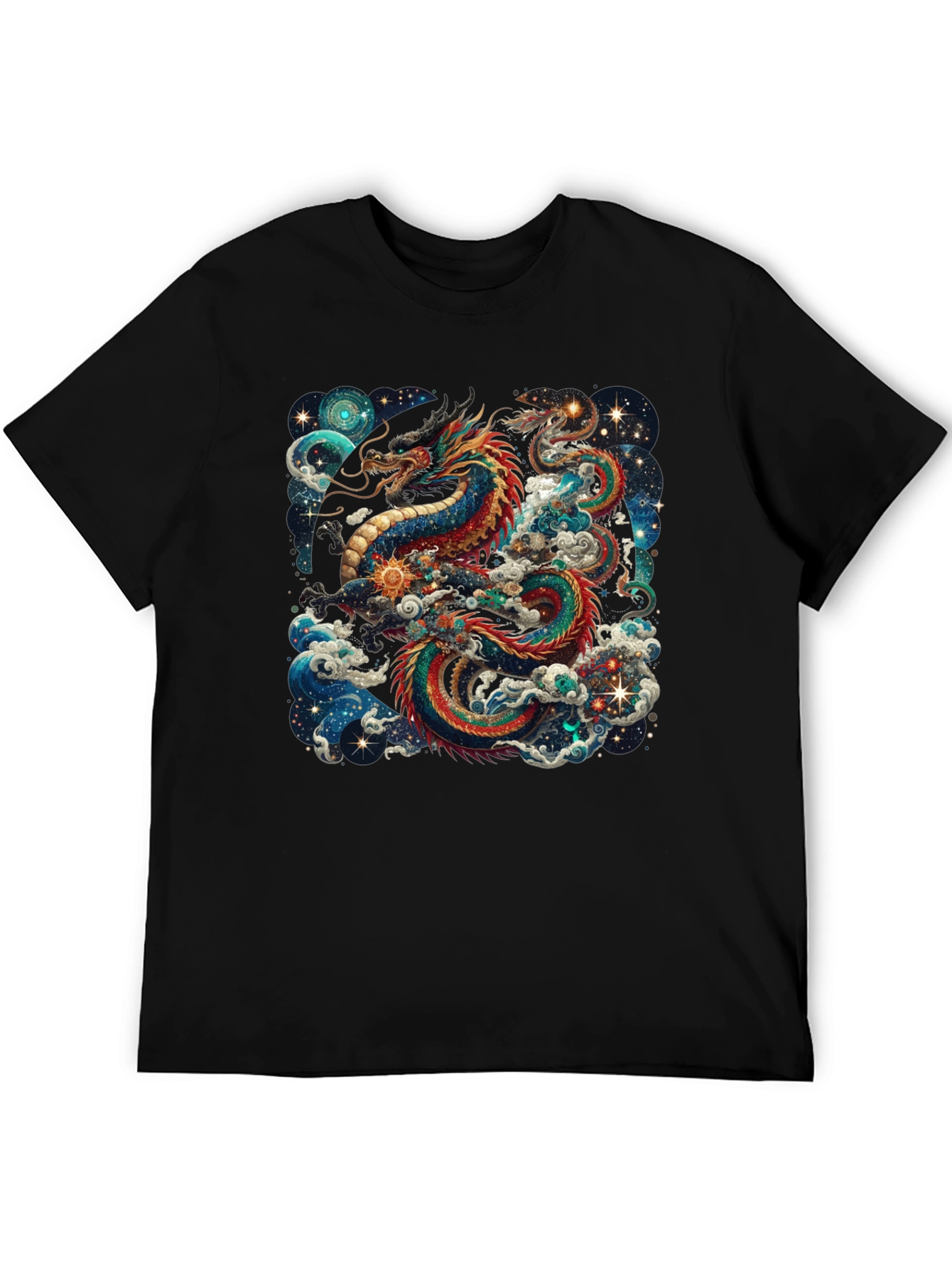 Celestial Dragon Graphic Tee - Cosmic Style