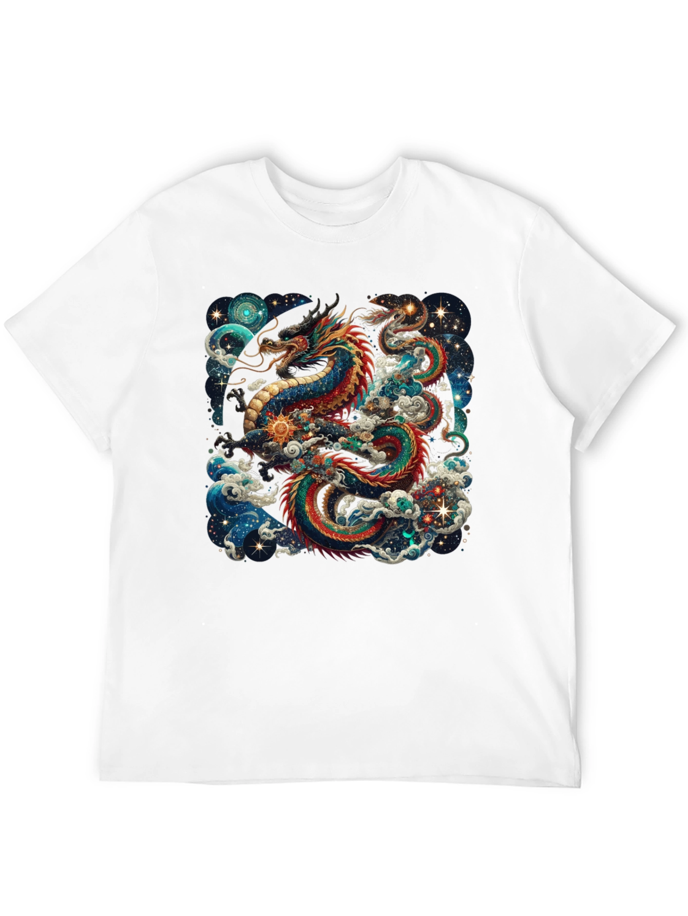Celestial Dragon Graphic Tee - Cosmic Style