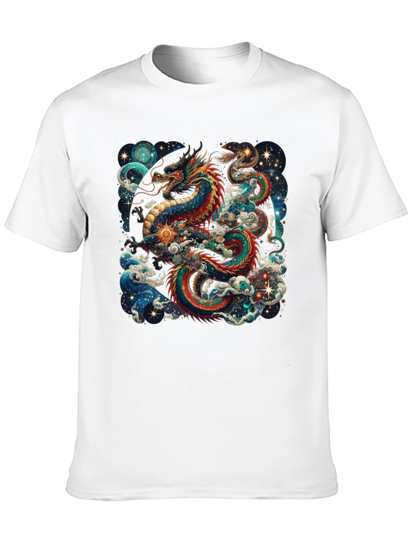 Celestial Dragon Graphic Tee - Cosmic Style