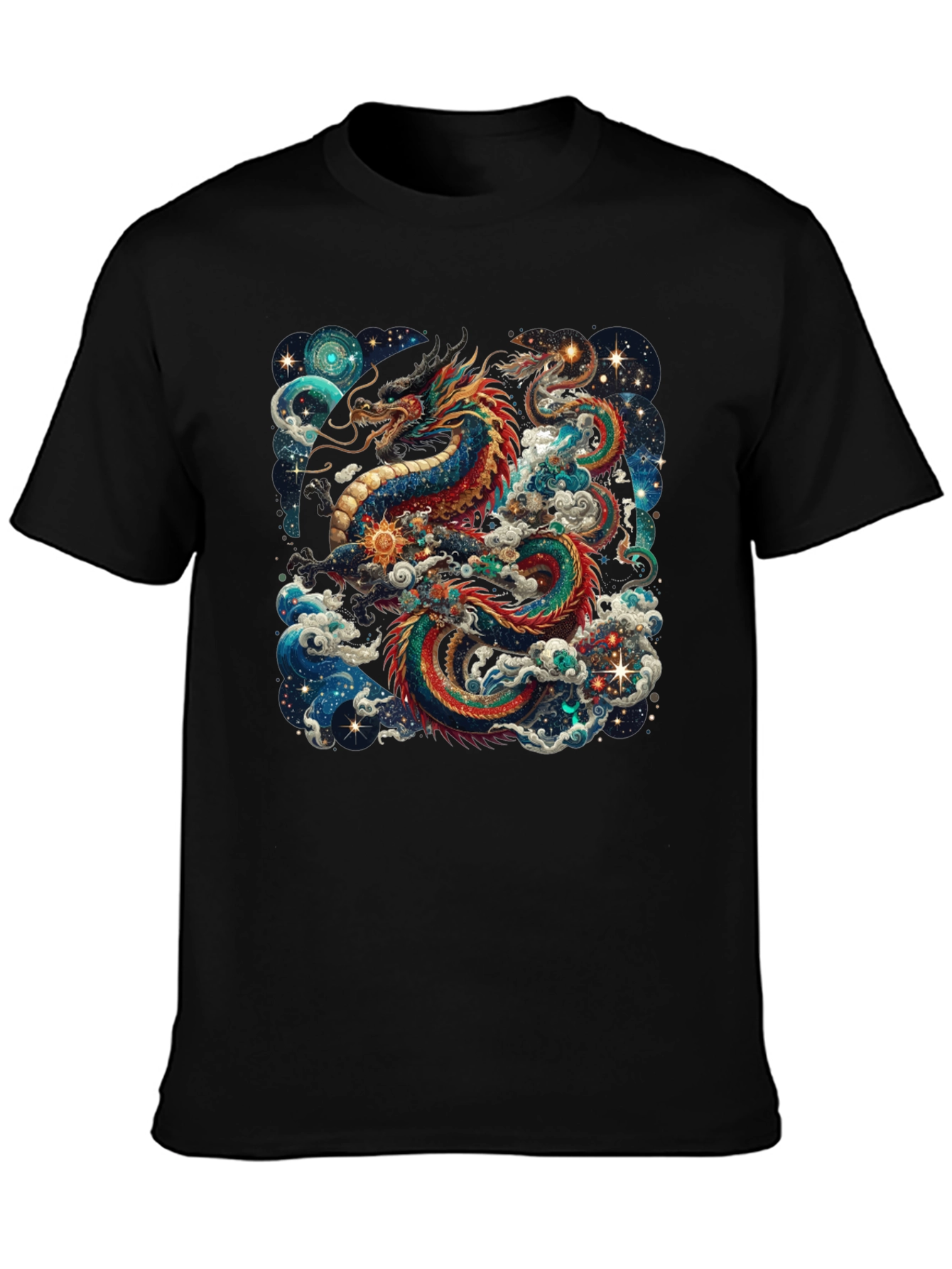 Celestial Dragon Graphic Tee - Cosmic Style