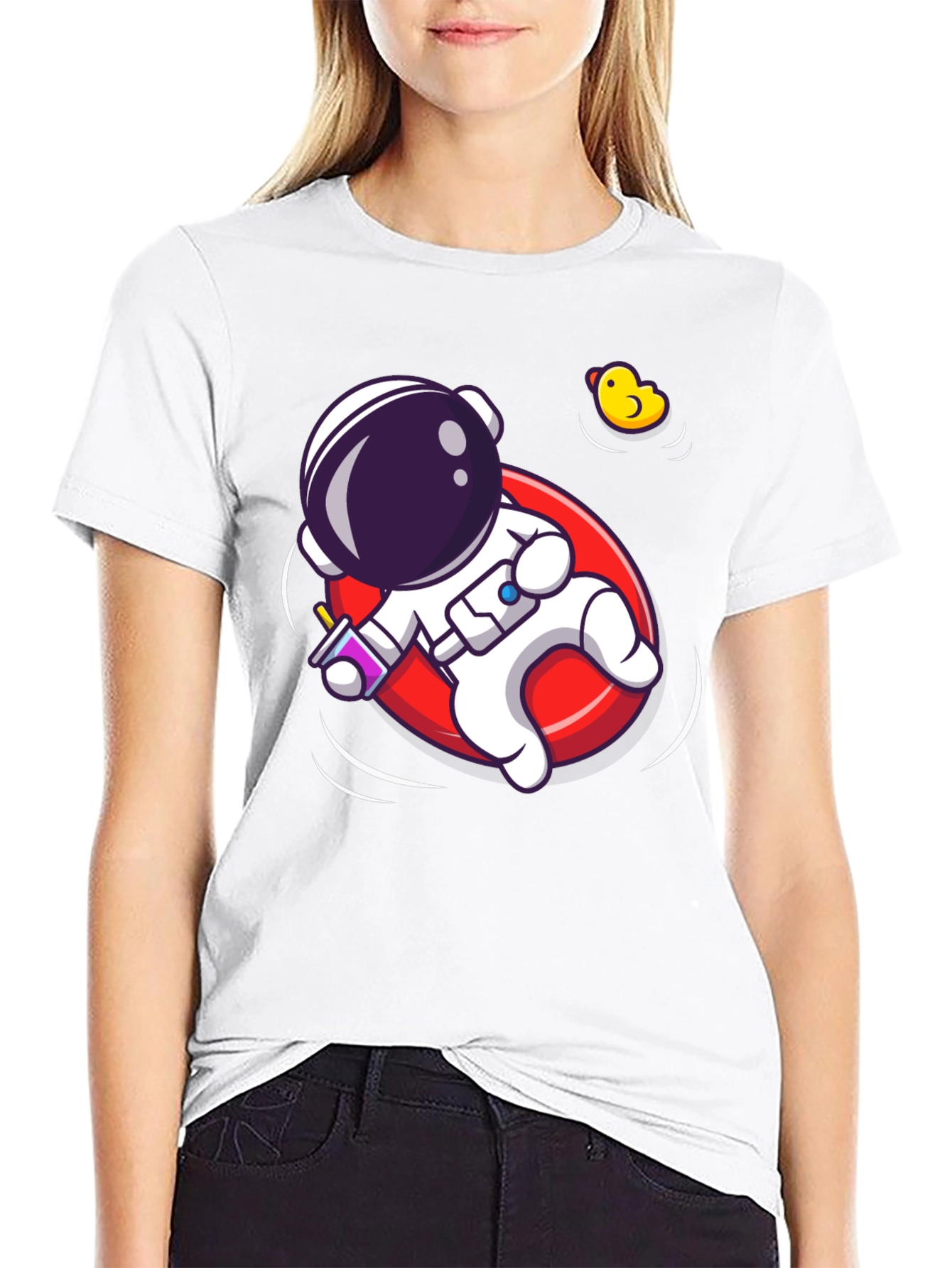 Astronaut Duck T-Shirt - Cosmic Fun!
