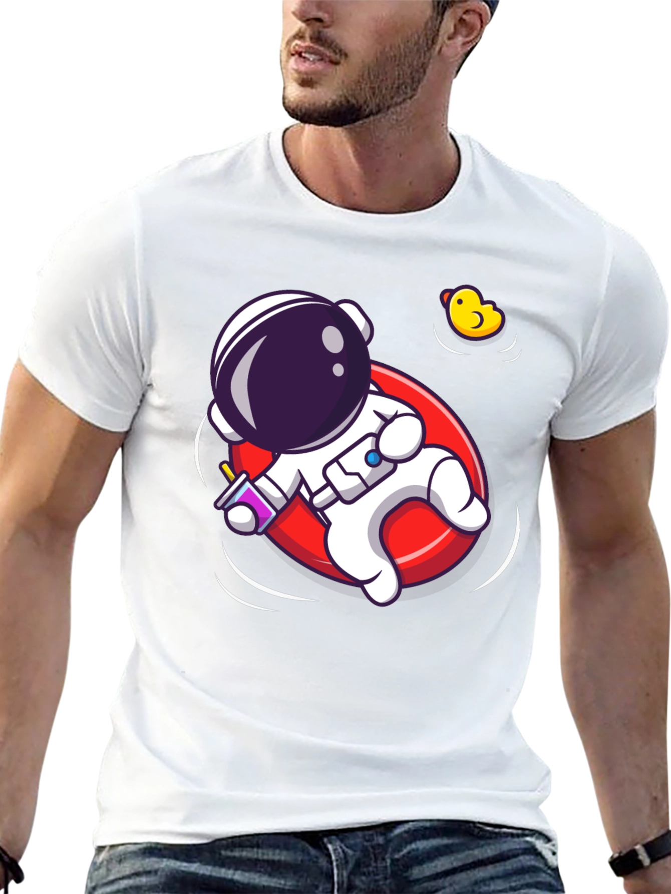 Astronaut Duck T-Shirt - Cosmic Fun!