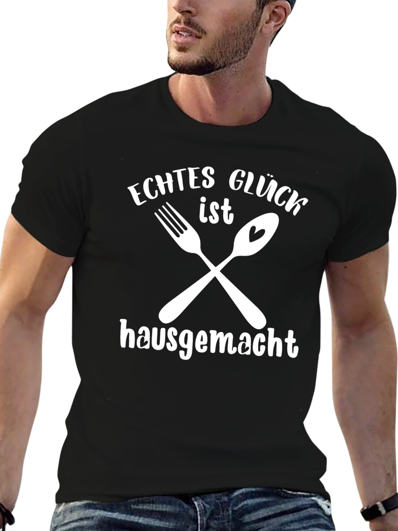 Echtes Glück Ist Hausgemacht Black T-Shirt