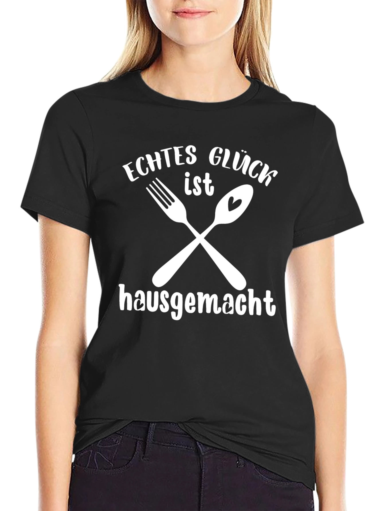 Echtes Glück Ist Hausgemacht Black T-Shirt