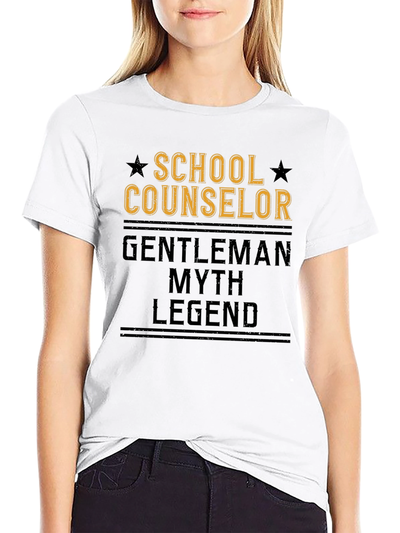 School Counselor Gentleman Myth Legend Black T-Shirt
