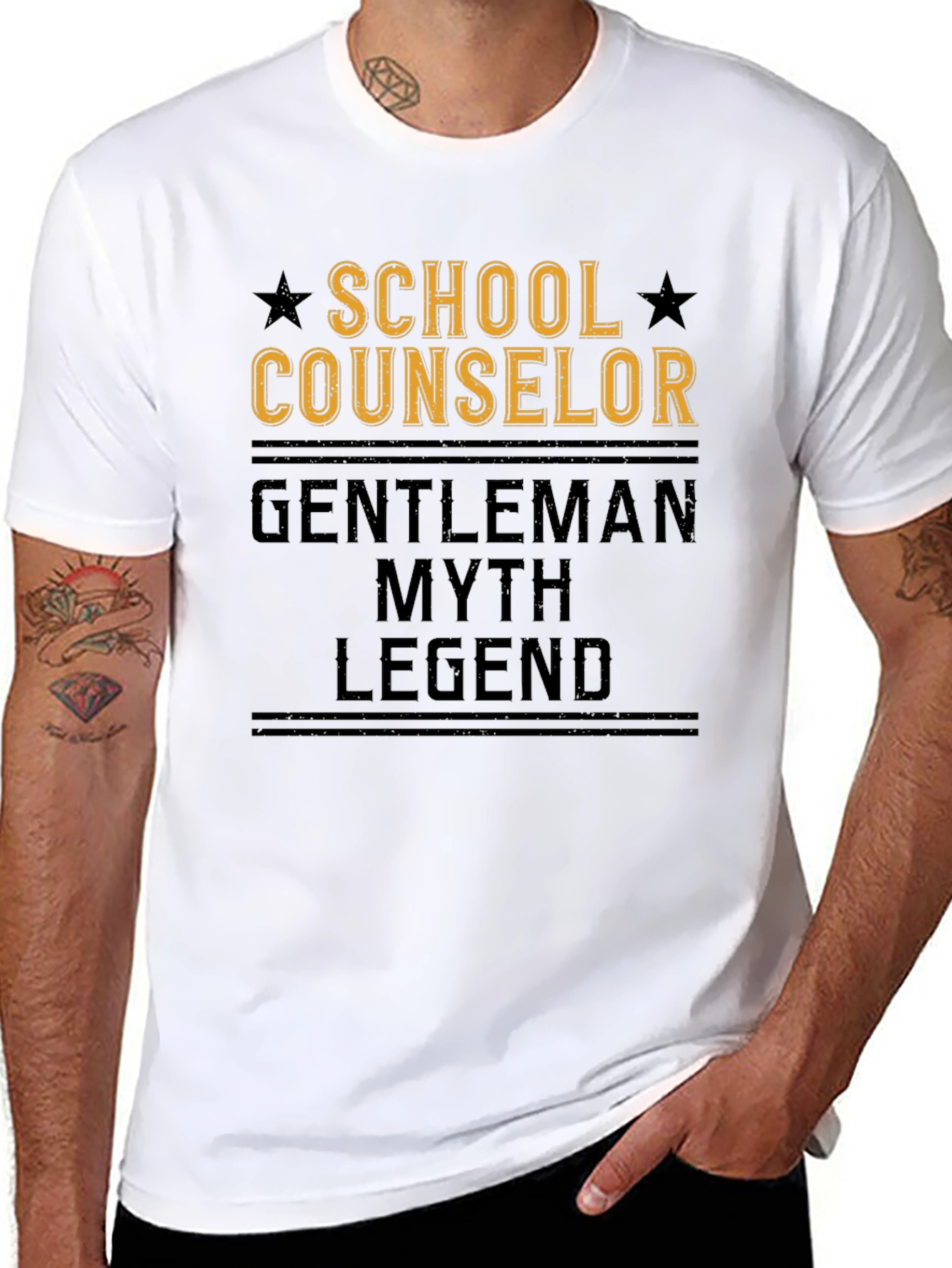 School Counselor Gentleman Myth Legend Black T-Shirt