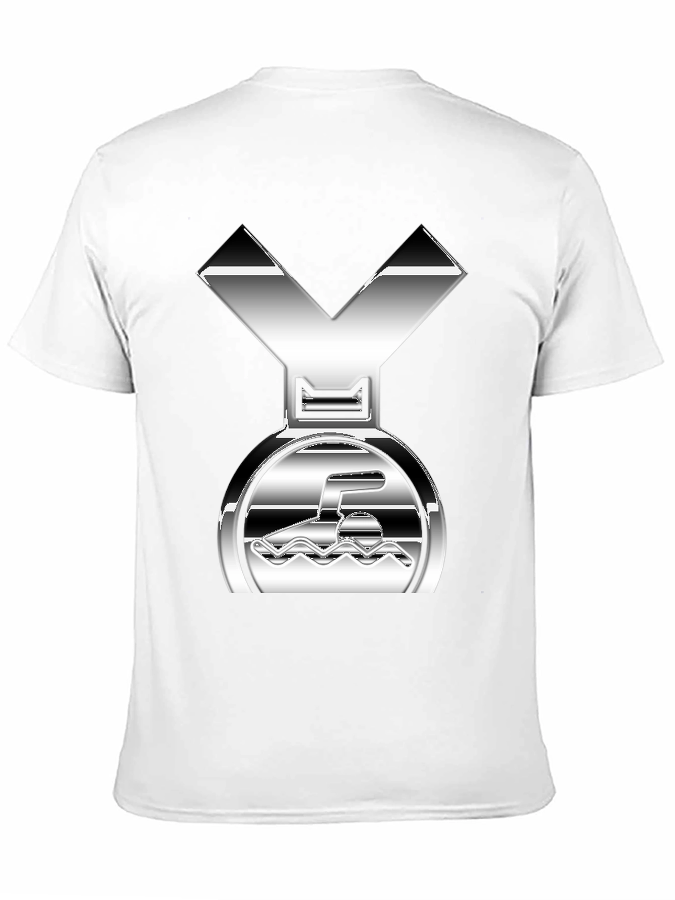 Swimming Medal Graphic Tee - Silver Design
