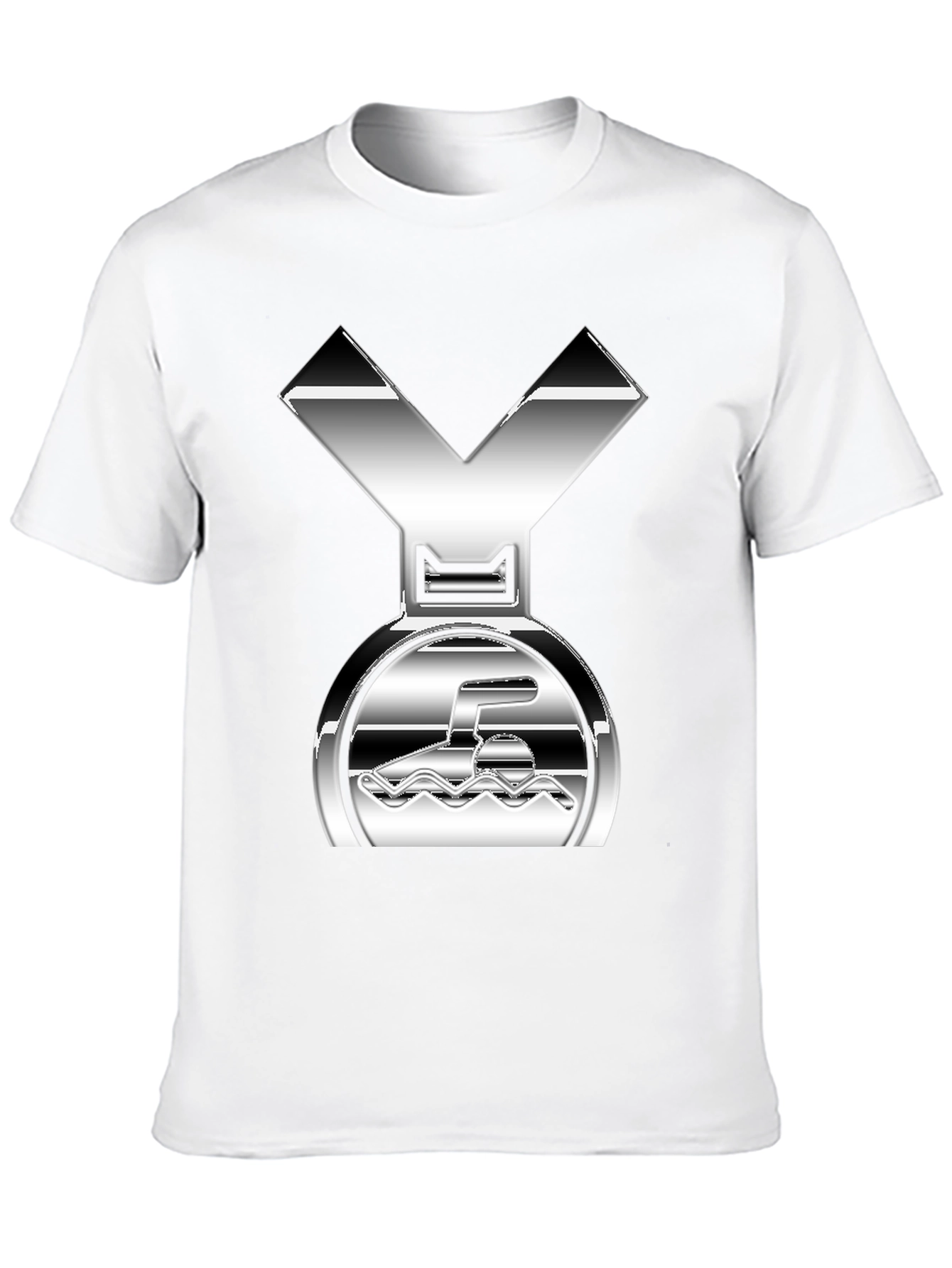 Swimming Medal Graphic Tee - Silver Design