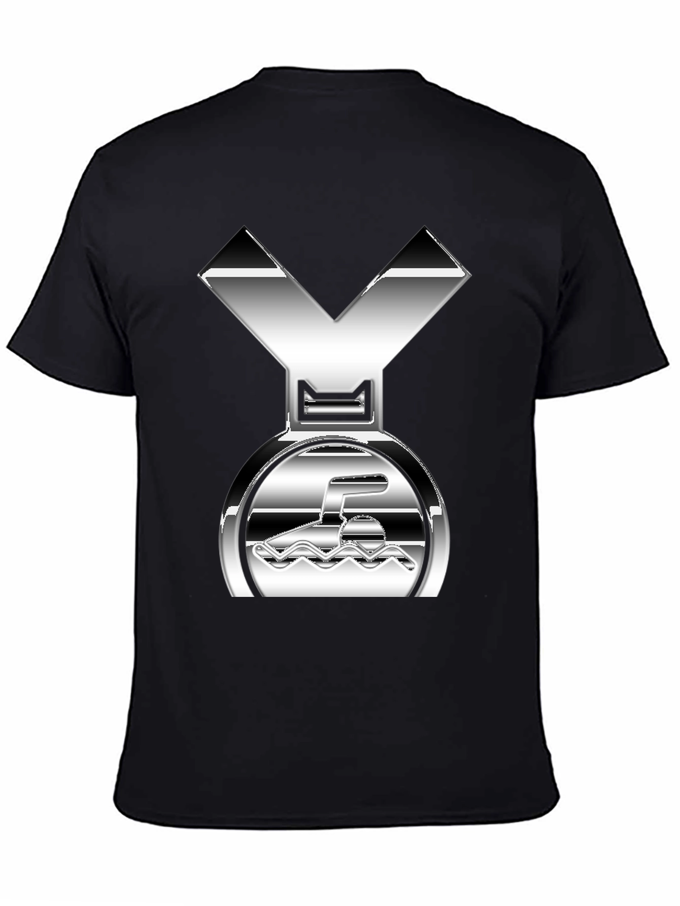 Swimming Medal Graphic Tee - Silver Design
