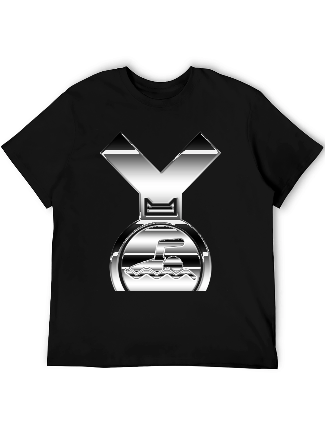 Swimming Medal Graphic Tee - Silver Design