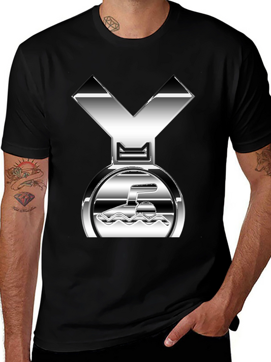 Swimming Medal Graphic Tee - Silver Design