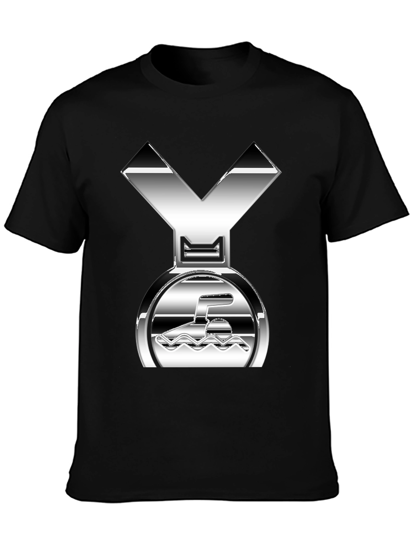 Swimming Medal Graphic Tee - Silver Design
