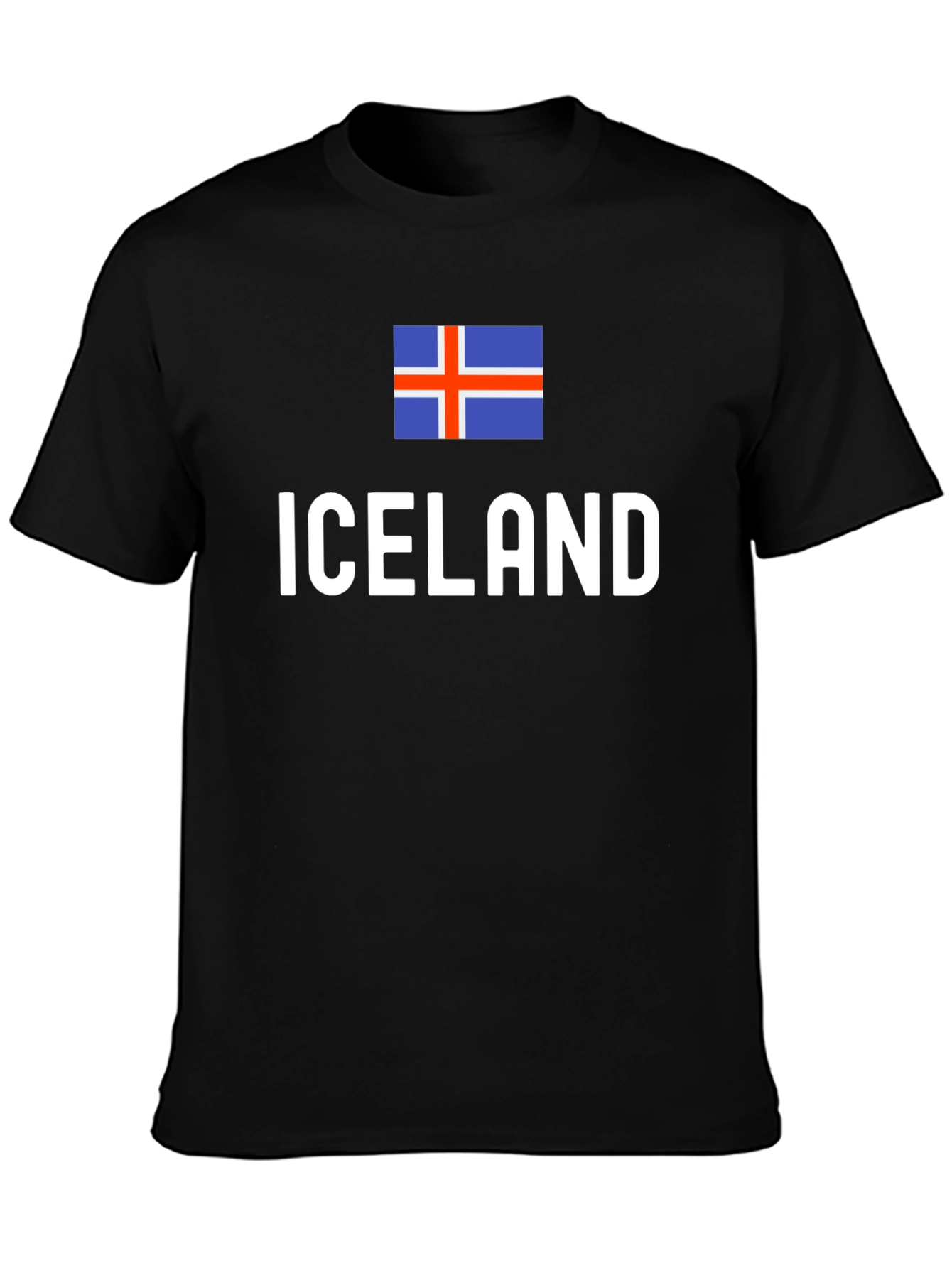 Iceland Flag Graphic T-Shirt - Black