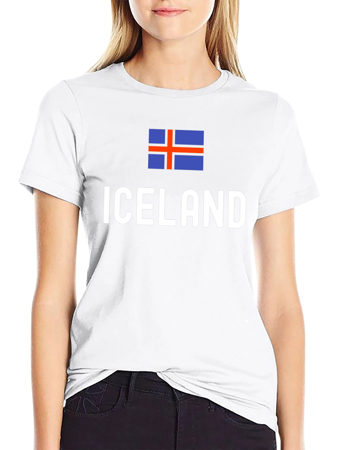 Iceland Flag Graphic T-Shirt - Black